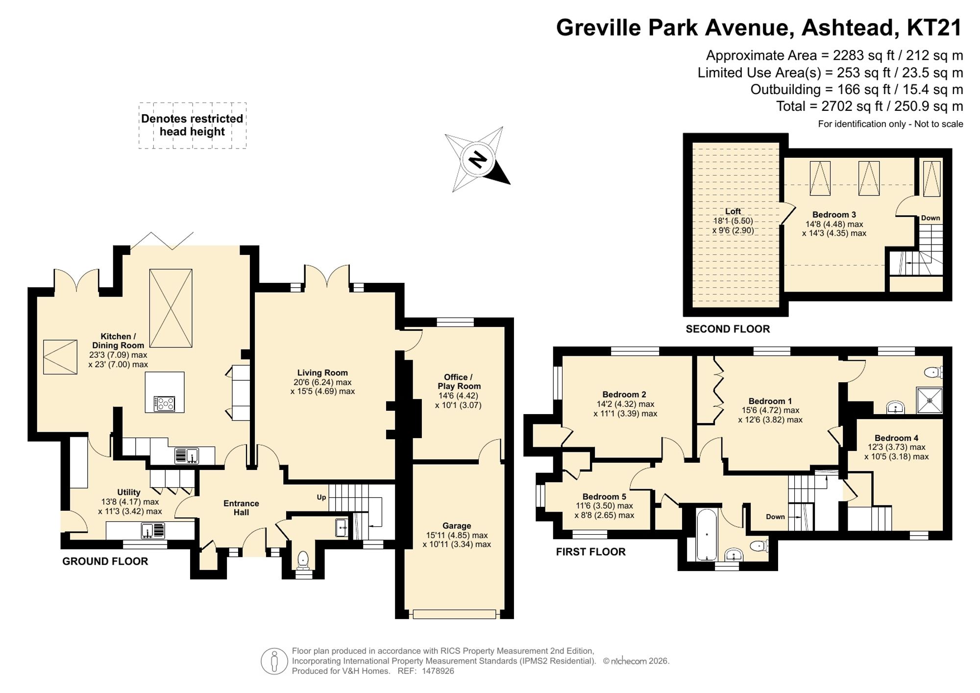 15 Greville Park Avenue, Ashtead floorplan