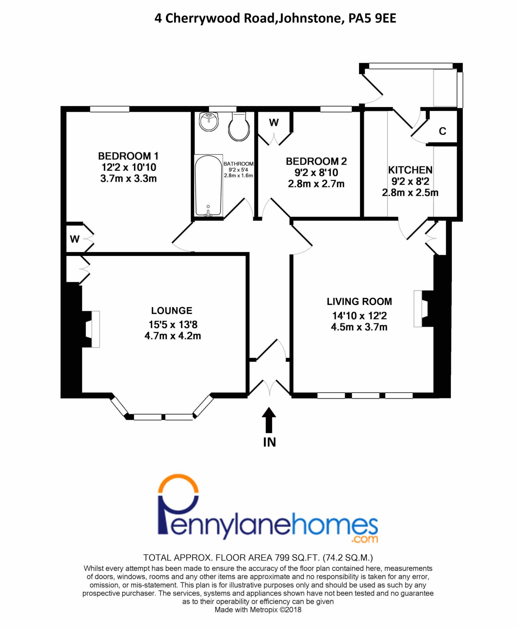 2 Bedrooms Bungalow for sale in Cherrywood Road, Elderslie, Johnstone PA5