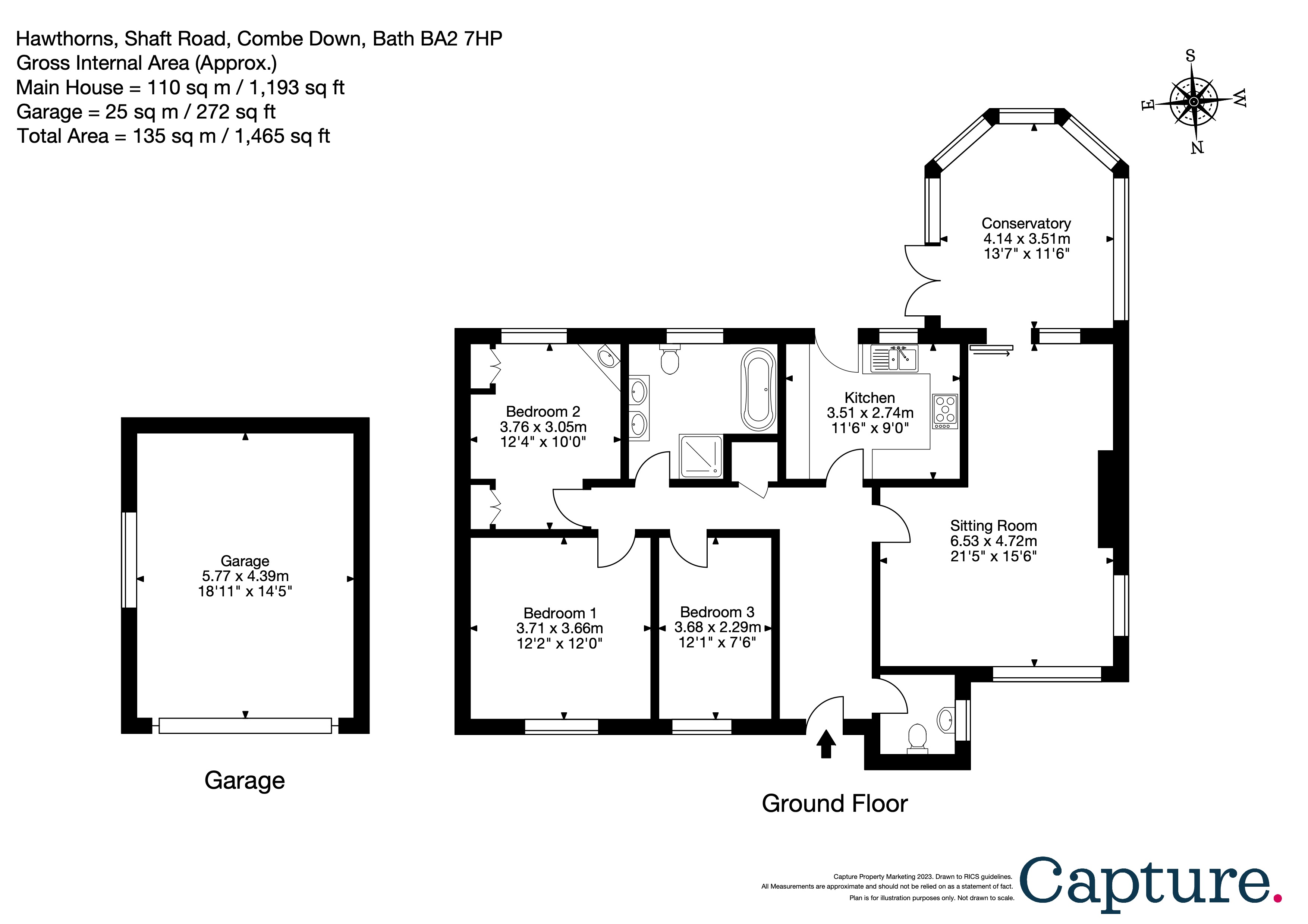 Shaft Road, Combe Down, Bath, Somerset BA2, 3 bedroom detached house