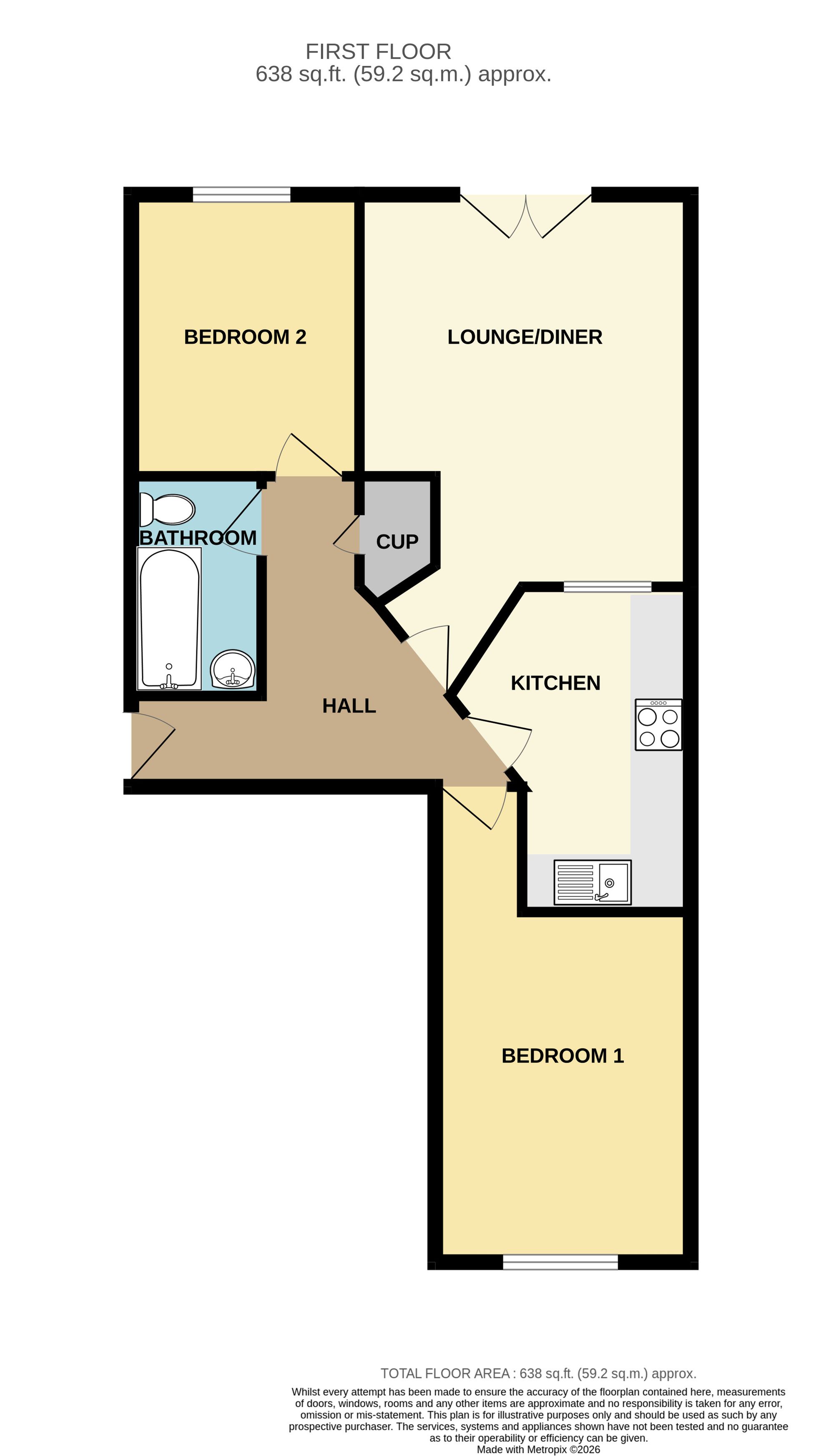 Flat 5, Spa House Wash Beck Close, Scarborough floorplan