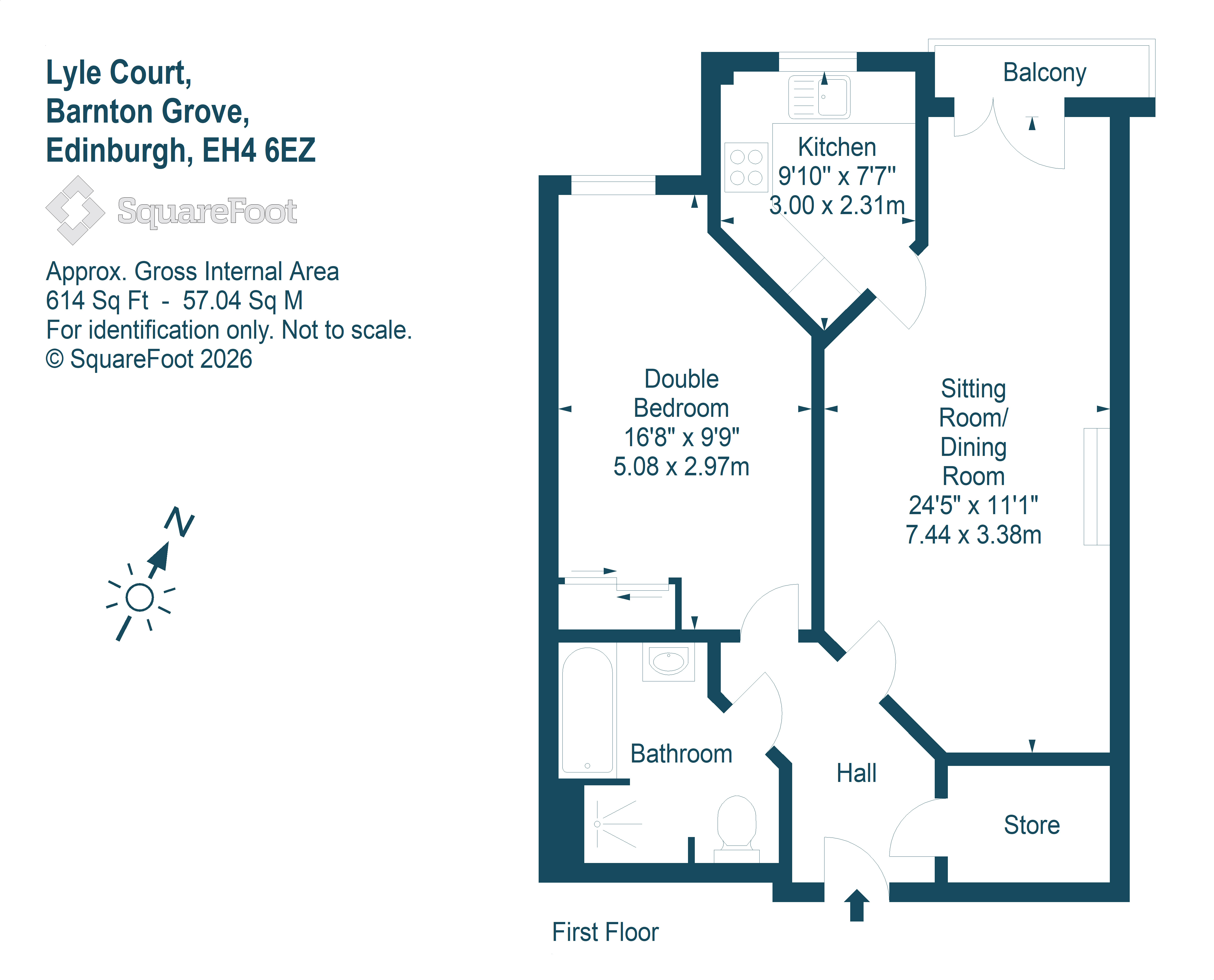 Flat 37, Lyle Court, 25, Barnton Grove, Edinburgh floorplan