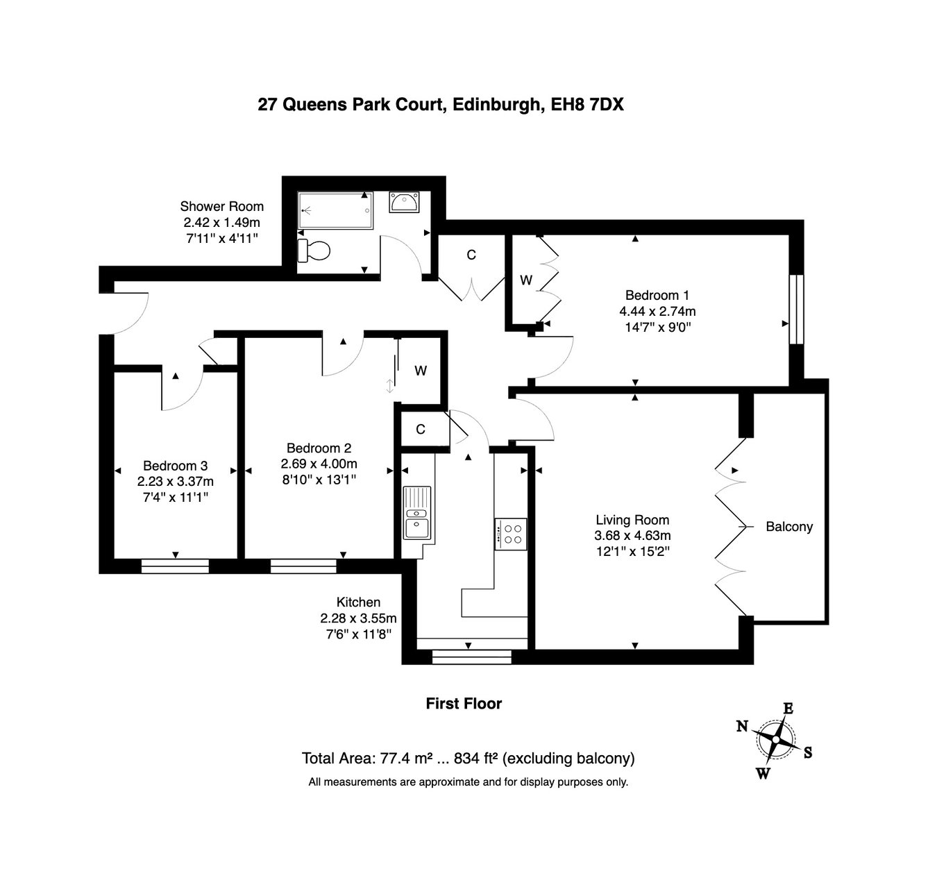 27, Queen's Park Court, Edinburgh floorplan