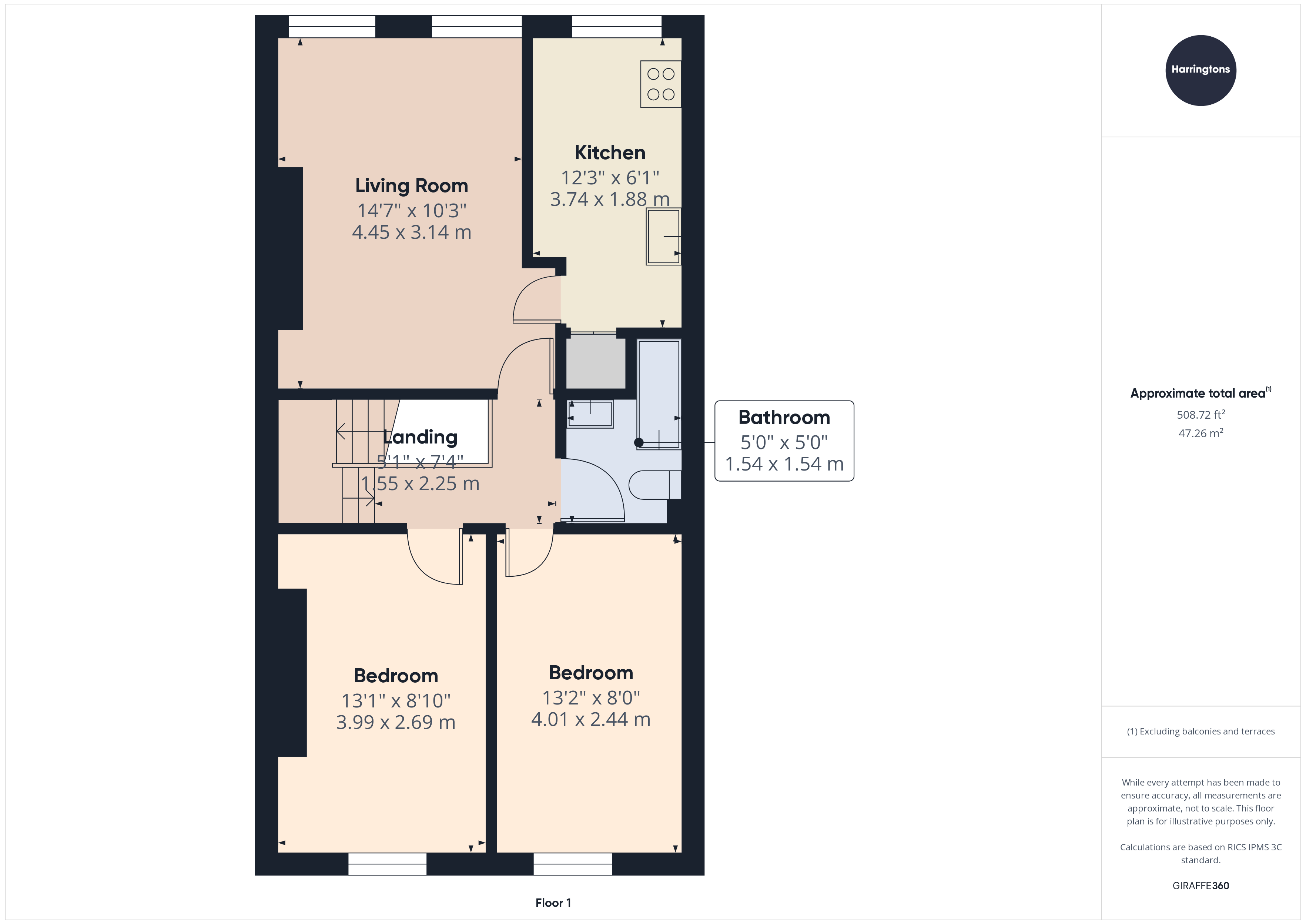 Flat 6, 28, Oriental Place, Brighton floorplan