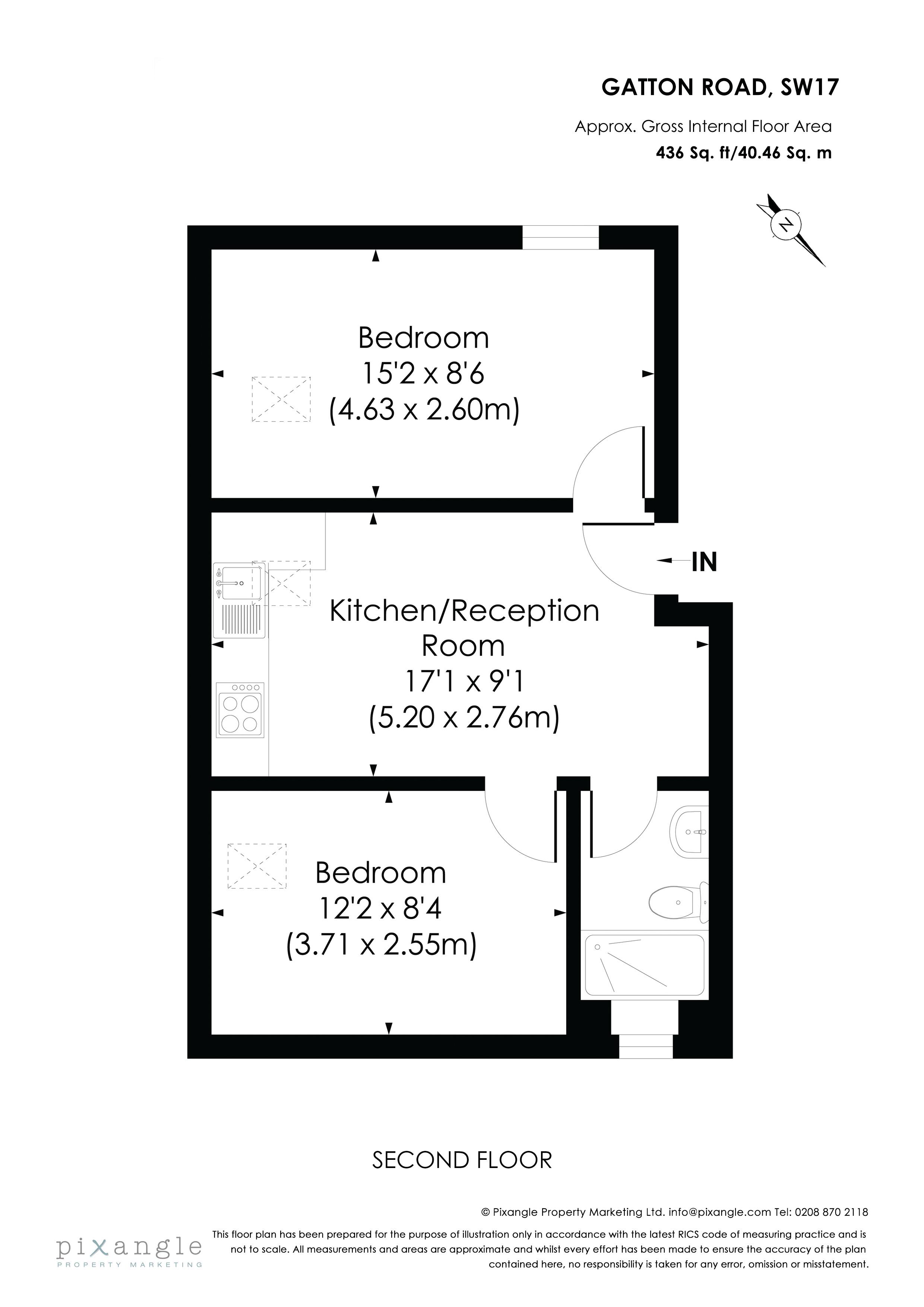 2 Bedrooms Flat to rent in Gatton Road, London SW17