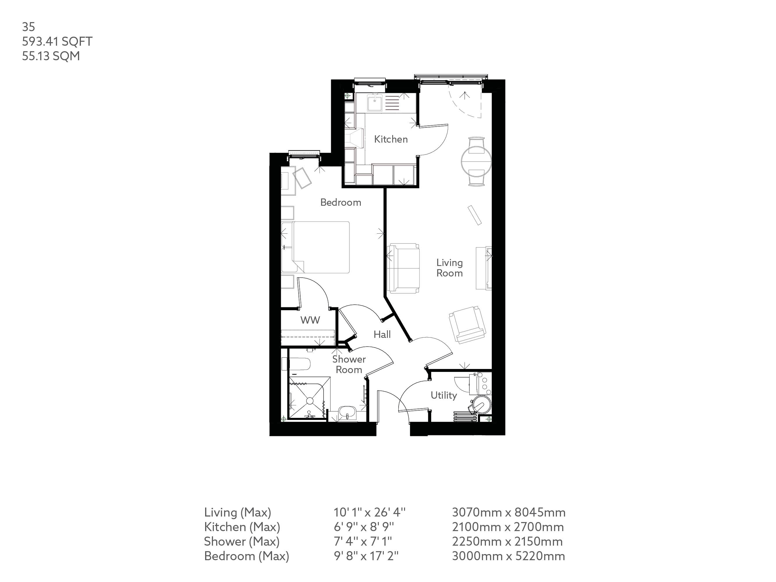 Flat 35 May Tree Place, 1, Banister Road, Hampshire floorplan