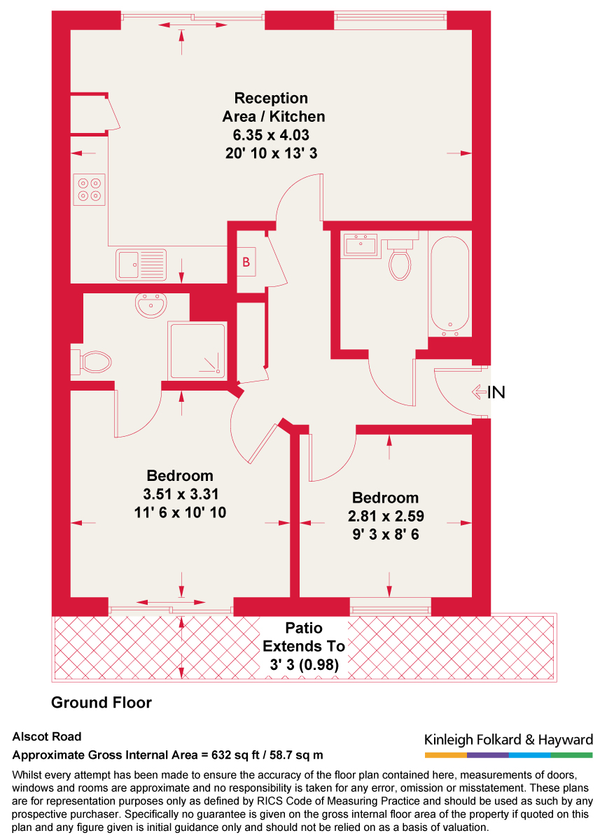 Apartment 1, 95, Alscot Road, London floorplan