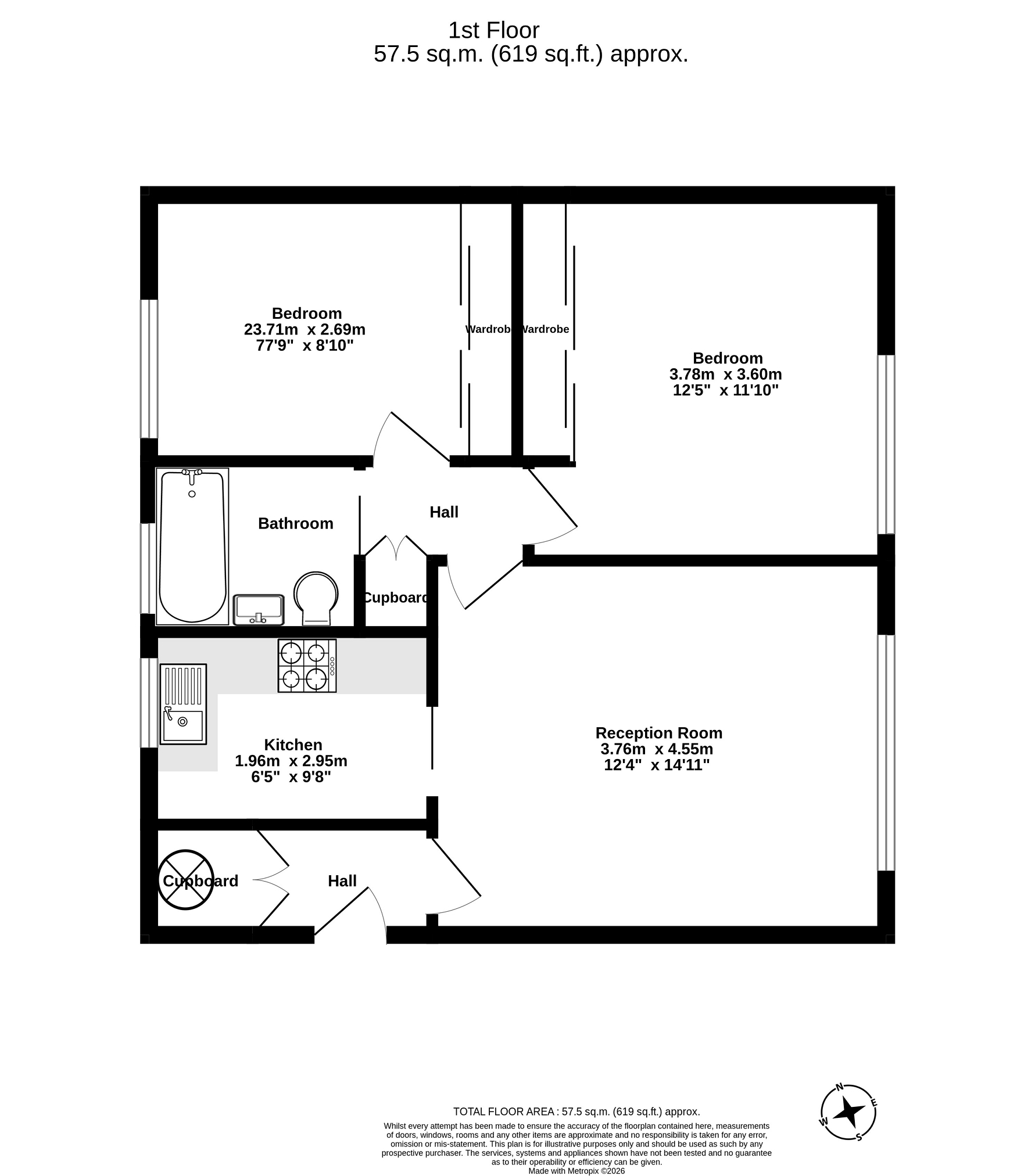 4 Chandler Court, 50, Tolworth Rise South, Surbiton floorplan