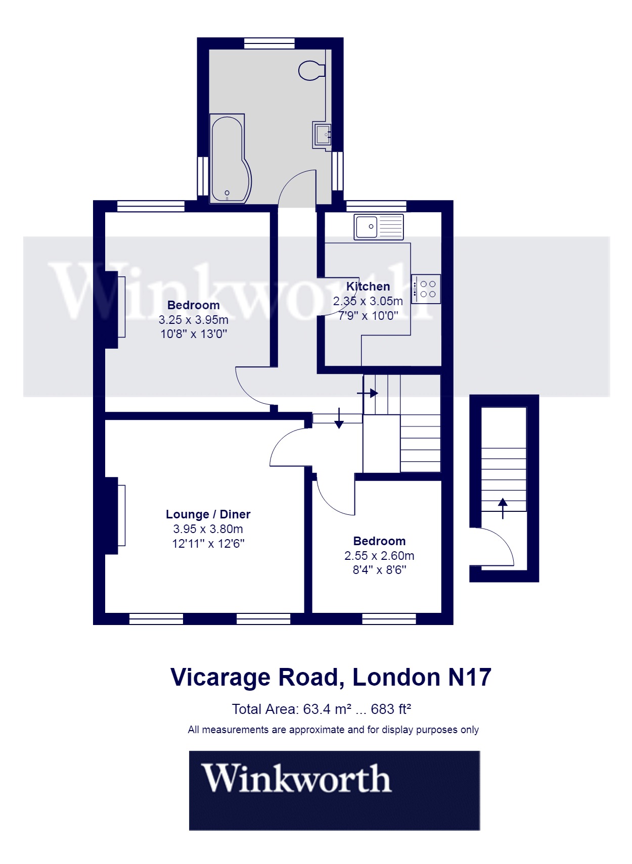 2 Bedrooms Flat to rent in Vicarage Road, London N17