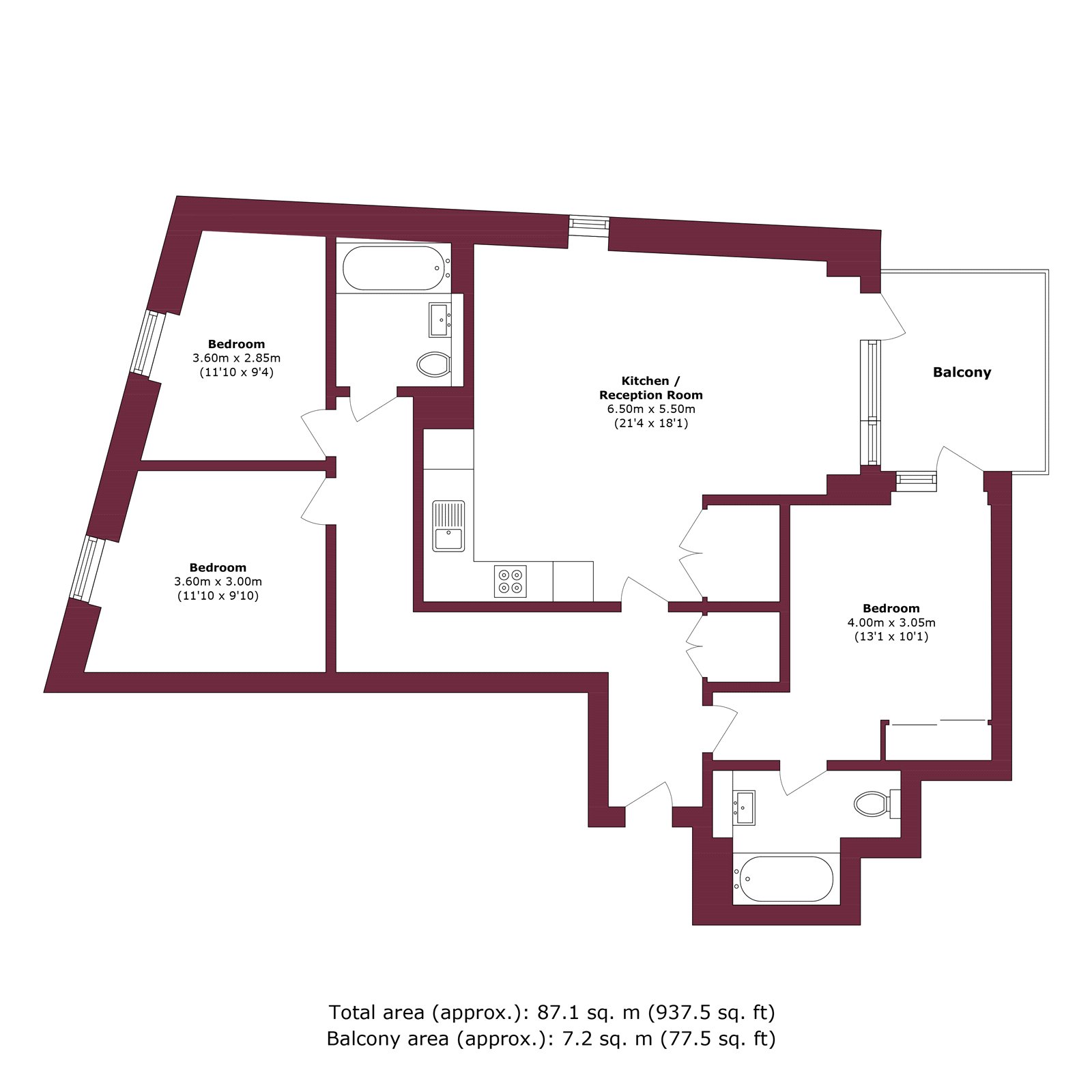 Flat 14, 102, West Ham Lane, London floorplan