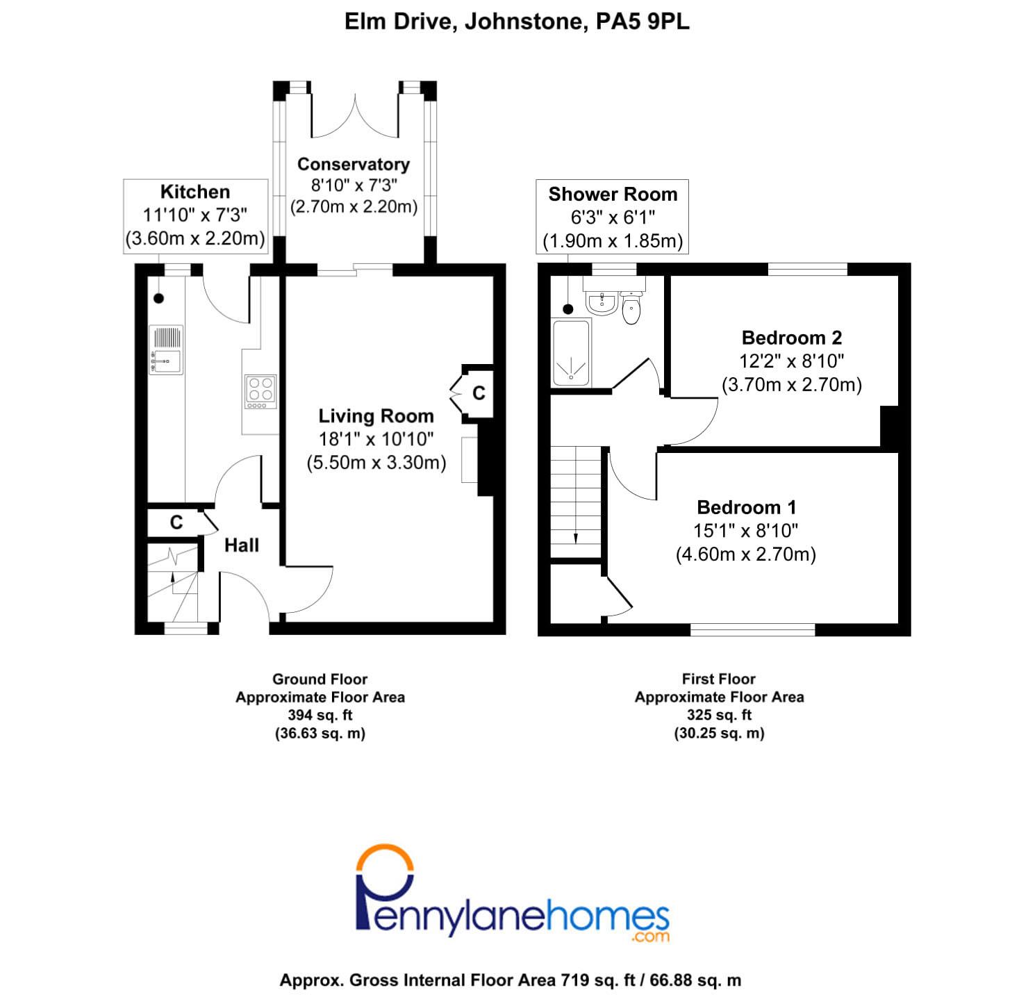 Elm Drive, Johnstone PA5, 2 bedroom terraced house for sale 65627214