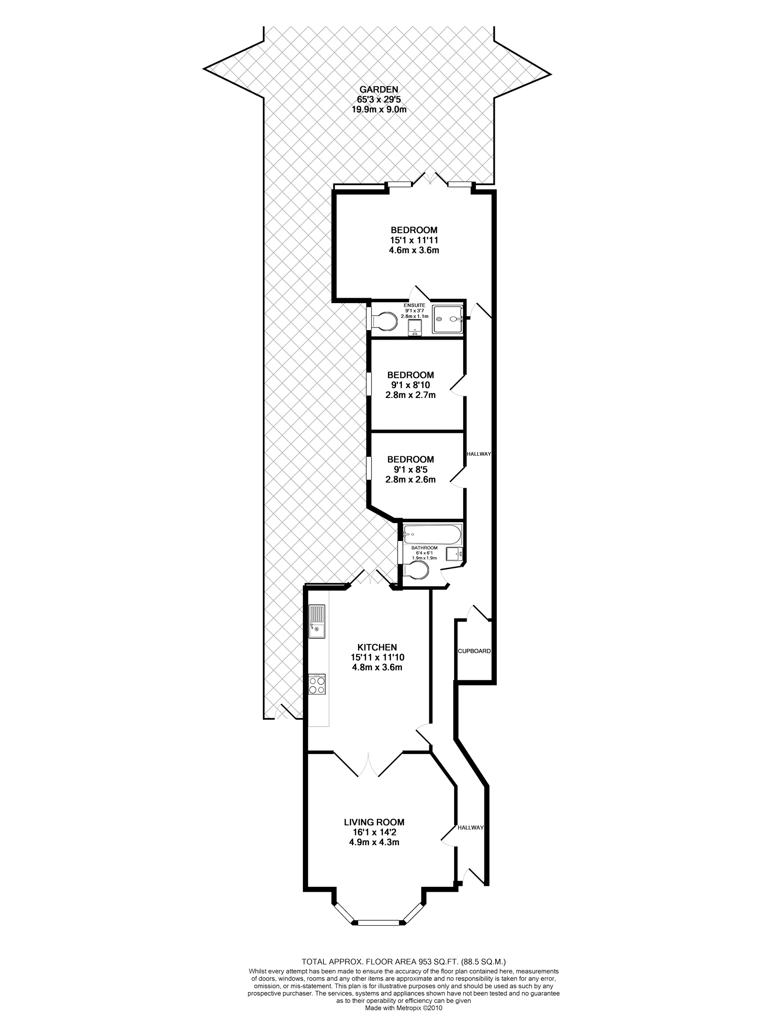 3 Bedrooms Flat to rent in Dyne Road, Brondesbury NW6