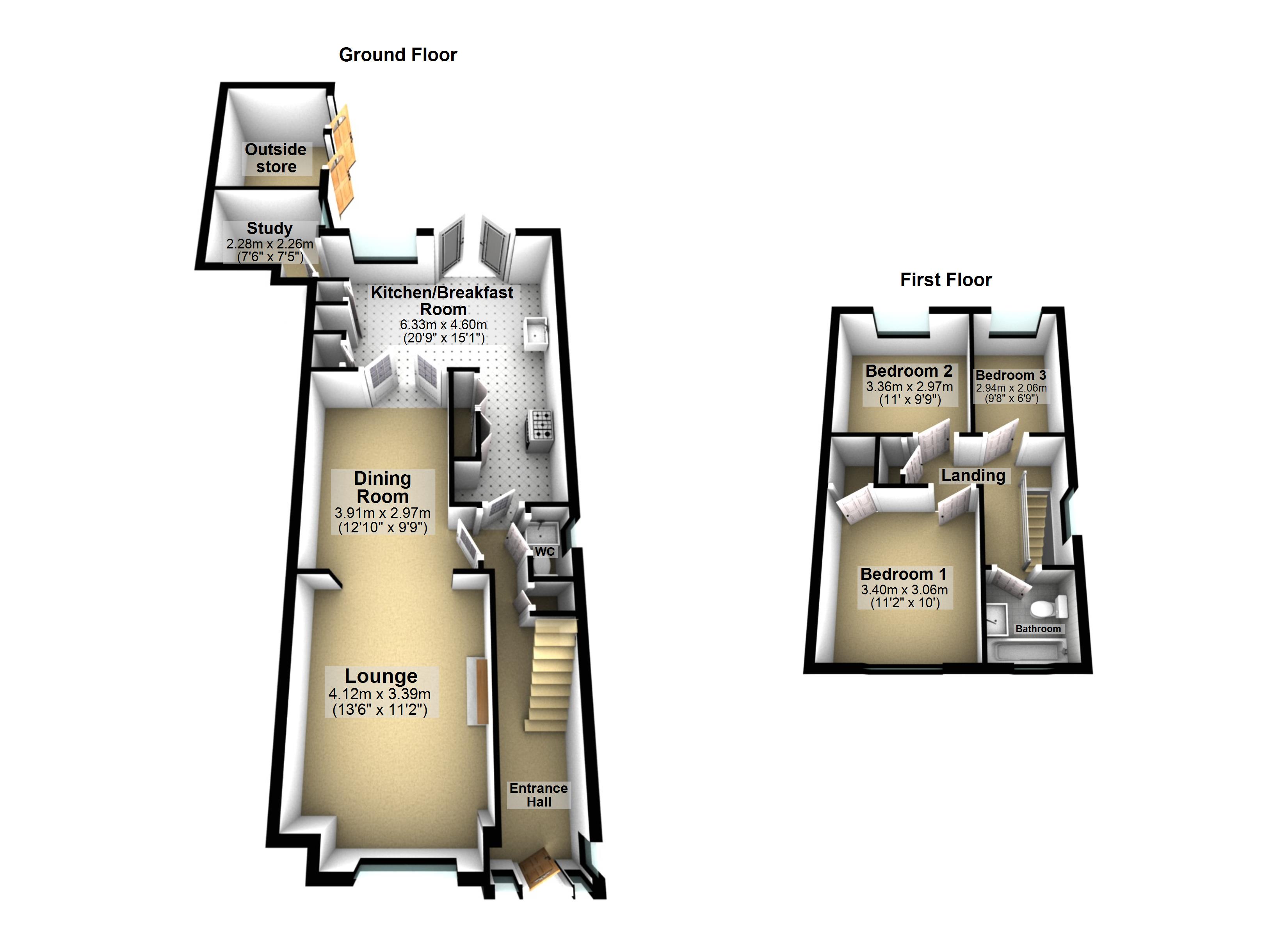1,, White Horse Cottages, Suffolk floorplan