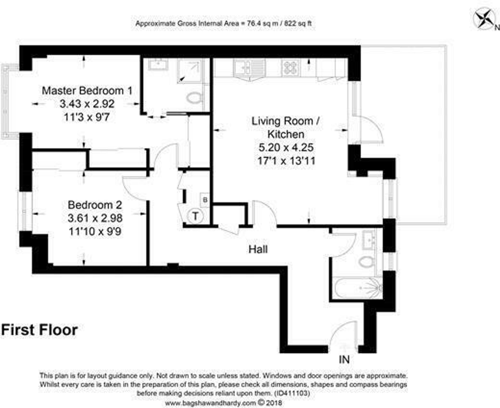 Flat 1, St. Michaels Court, Ashtead floorplan