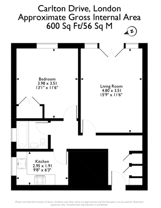 1 Bedrooms Flat to rent in Carlton Drive, Putney SW15