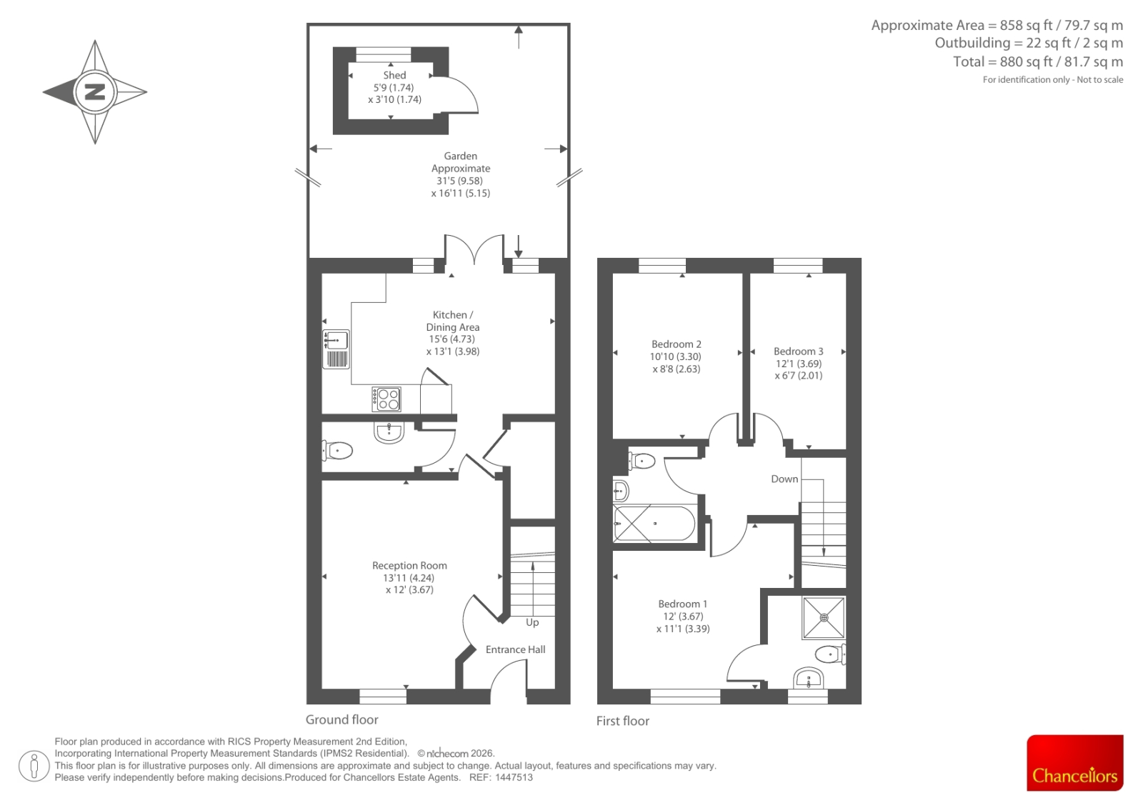 14, Queen Gardens, Didcot floorplan