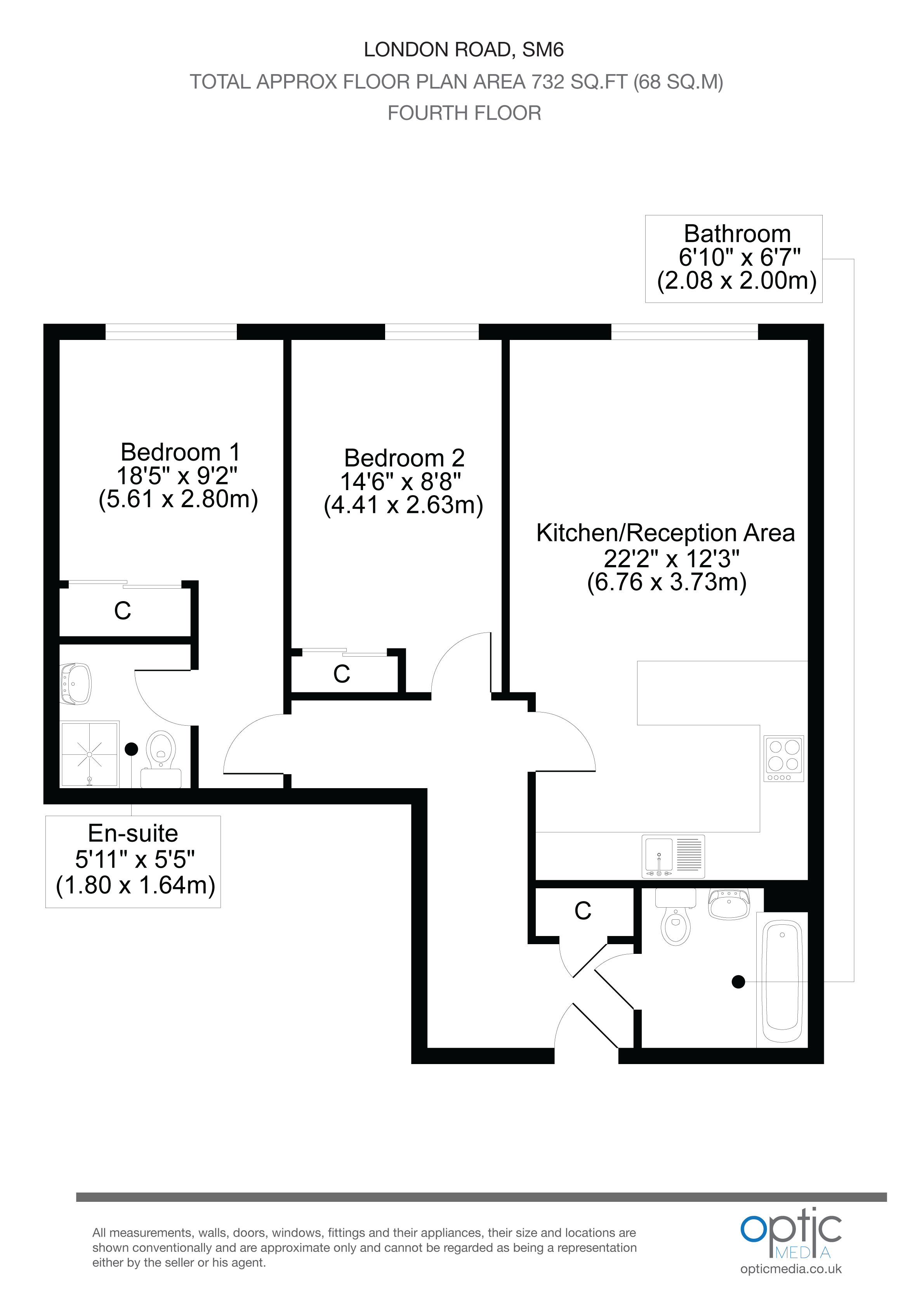 2 Bedrooms Flat for sale in London Road, Hackbridge SM6