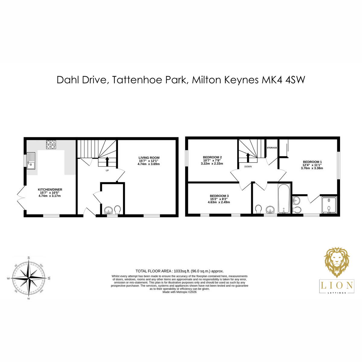 11, Dahl Drive, Milton Keynes floorplan