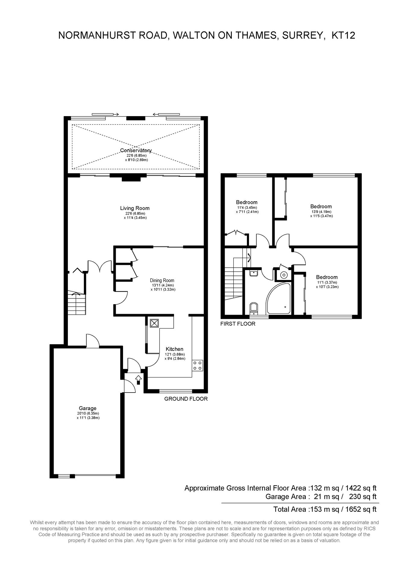 108, Normanhurst Road, Walton-on-Thames floorplan