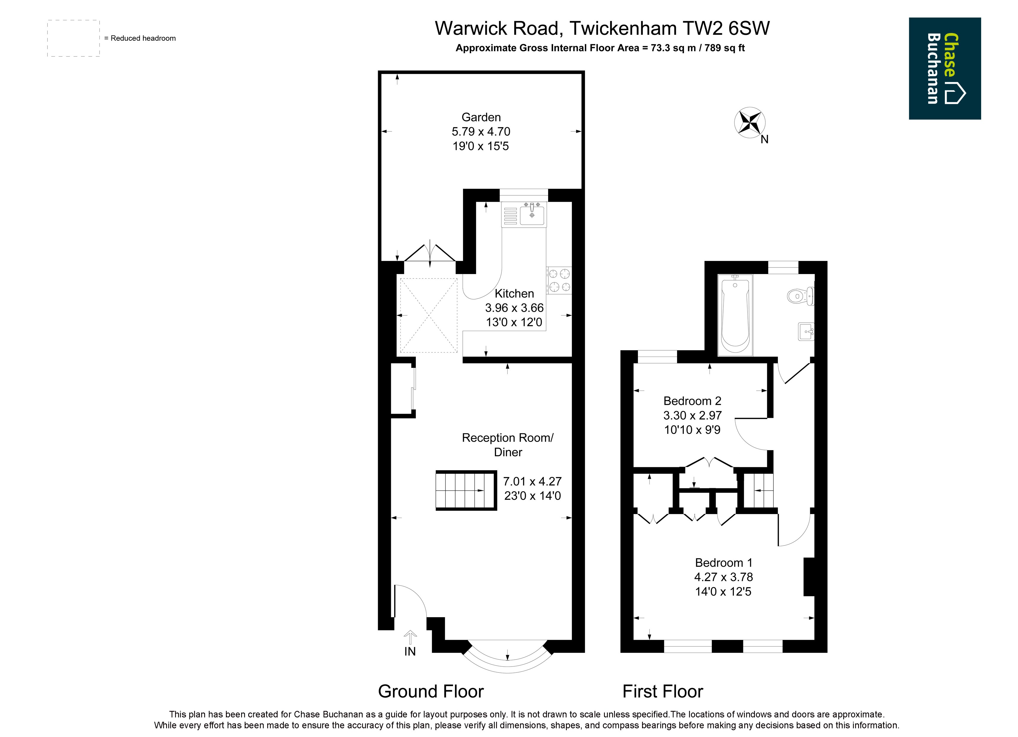 54, Warwick Road, Twickenham floorplan
