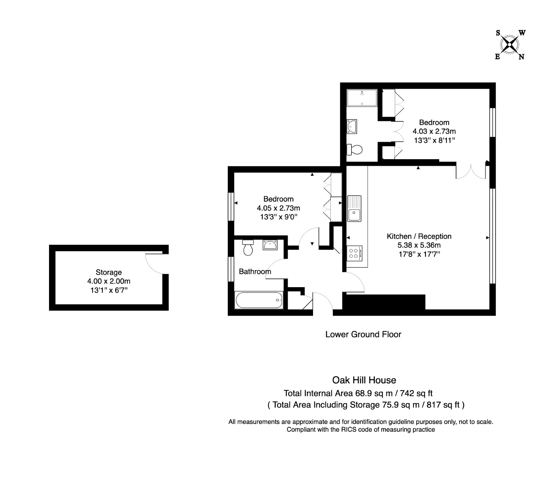 Flat 2, Oak Hill House,, Oak Hill Park, London floorplan
