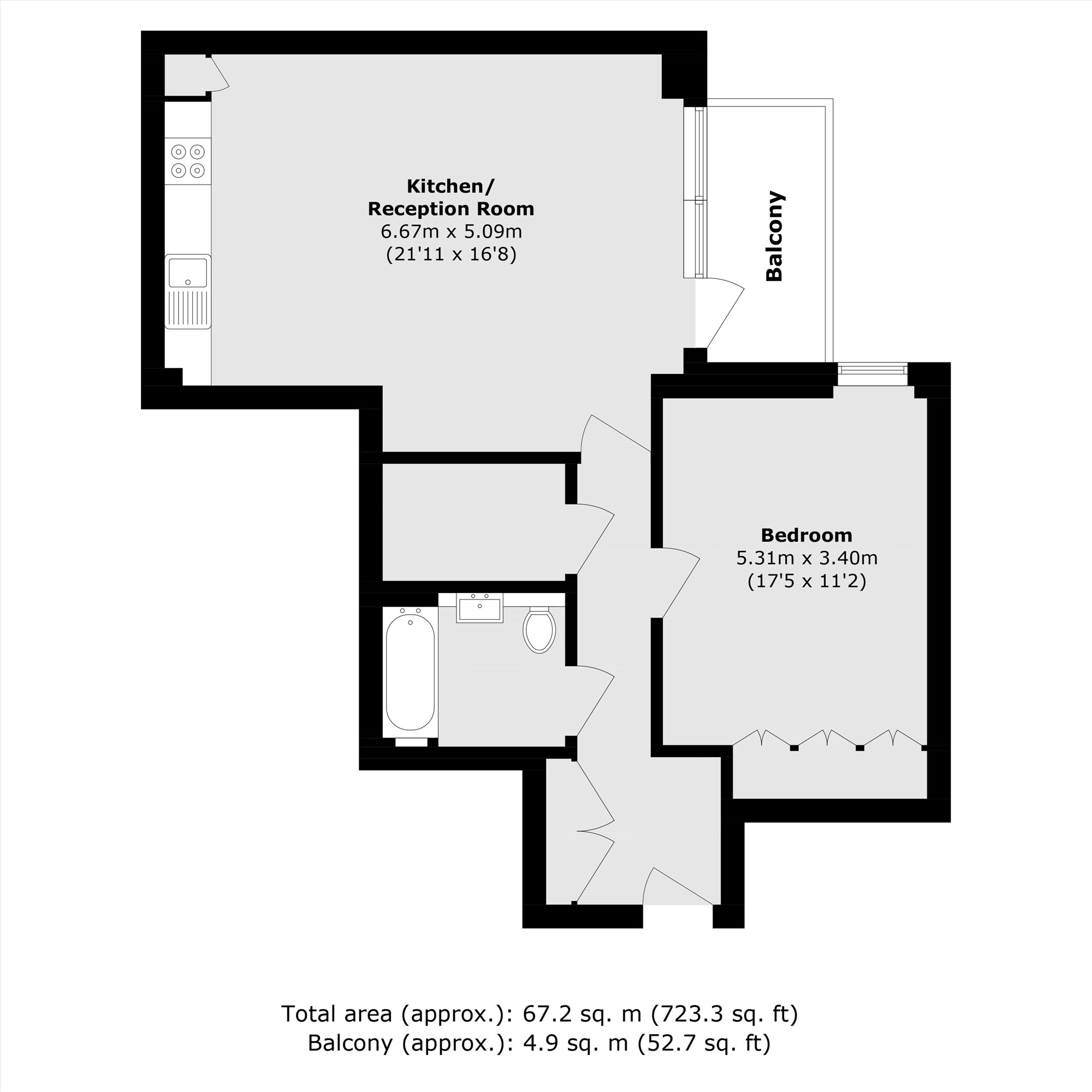 Flat 21, Raphis Court, 2, Hermitage Lane, London floorplan