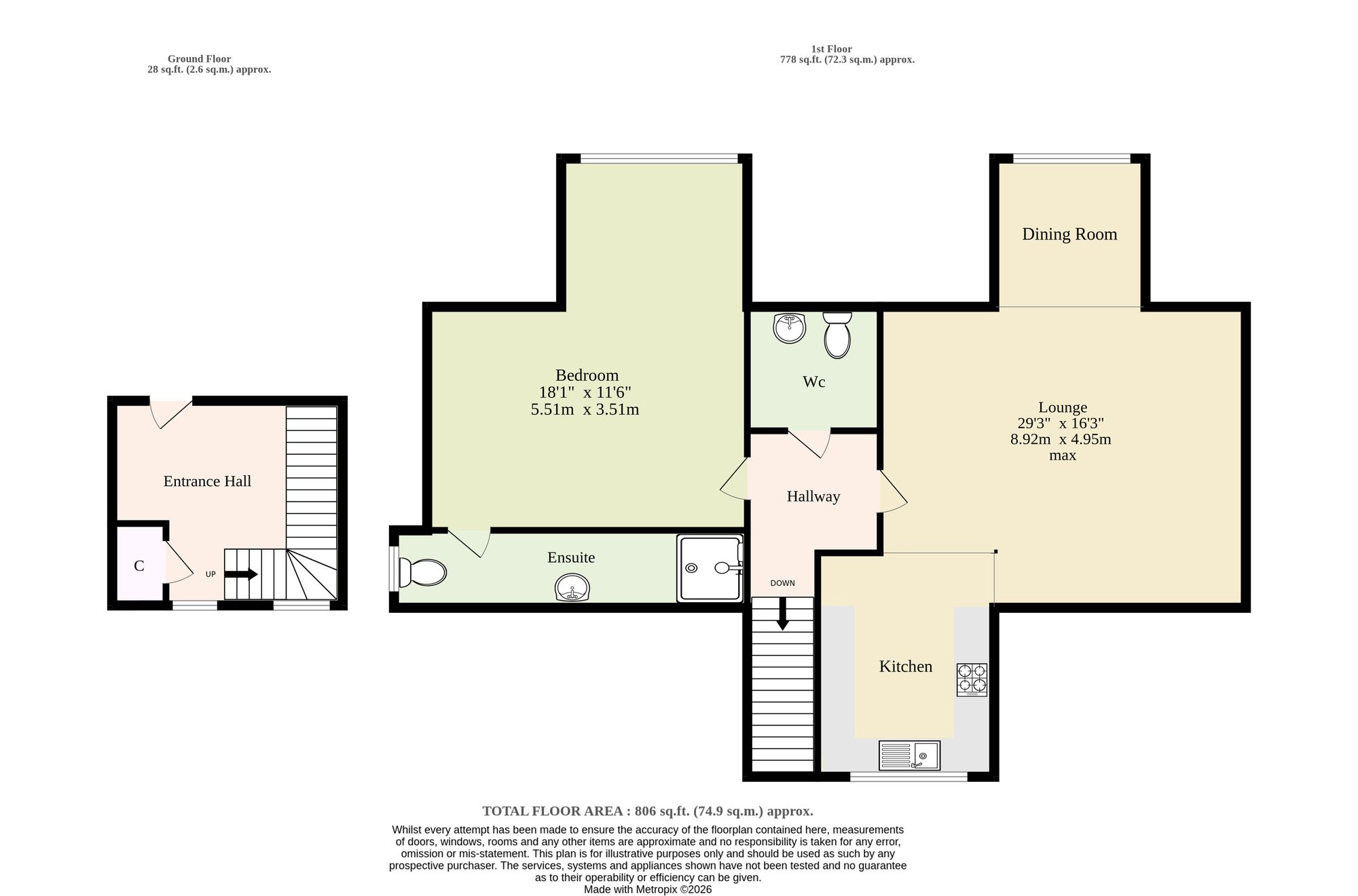 Flat 3, Melbourne House Bacton Road, North Walsham floorplan