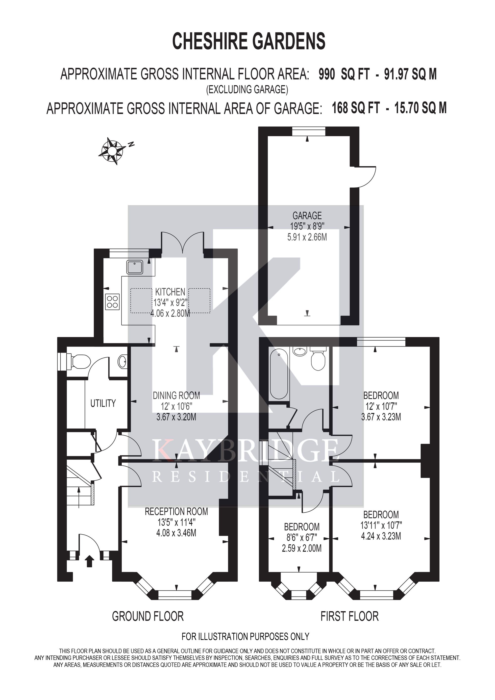 76 Cheshire Gardens, Chessington floorplan