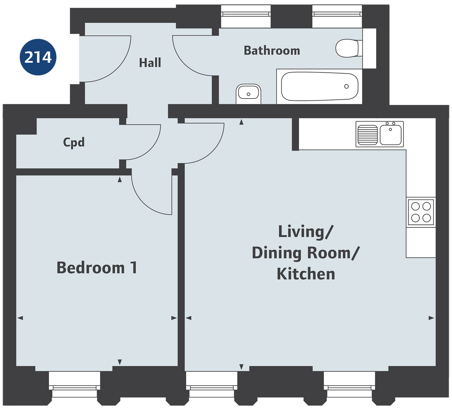 1 Bedrooms Flat for sale in 