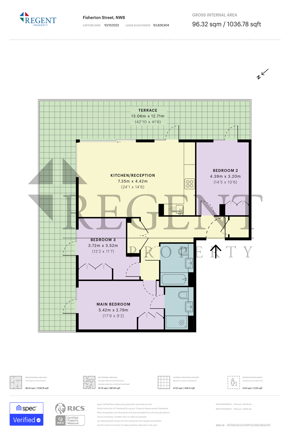 3, Flat 48, Fisherton Street, London floorplan