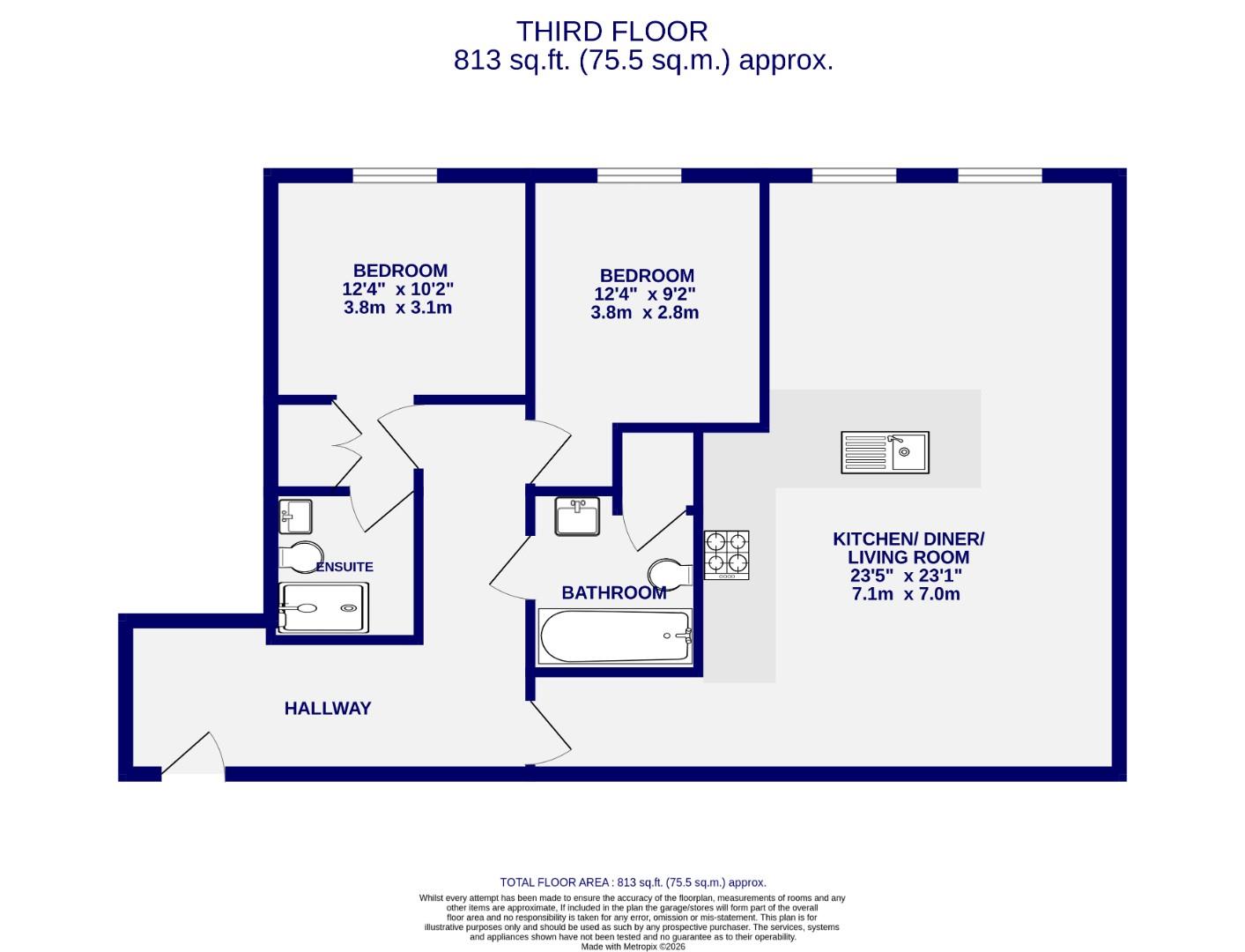Flat 70, Fulford Place, Hospital Fields Road, York floorplan