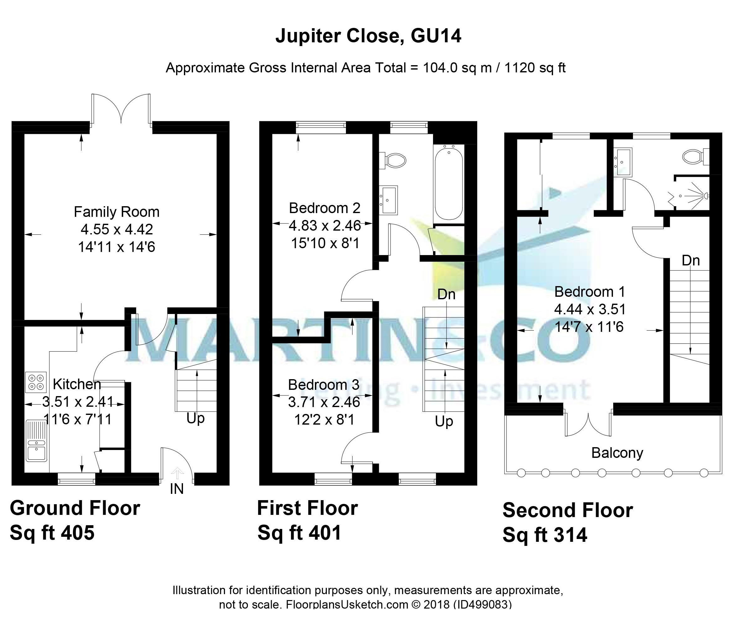 3 Bedrooms Town house for sale in Jupiter Close, Farnborough, Hampshire GU14