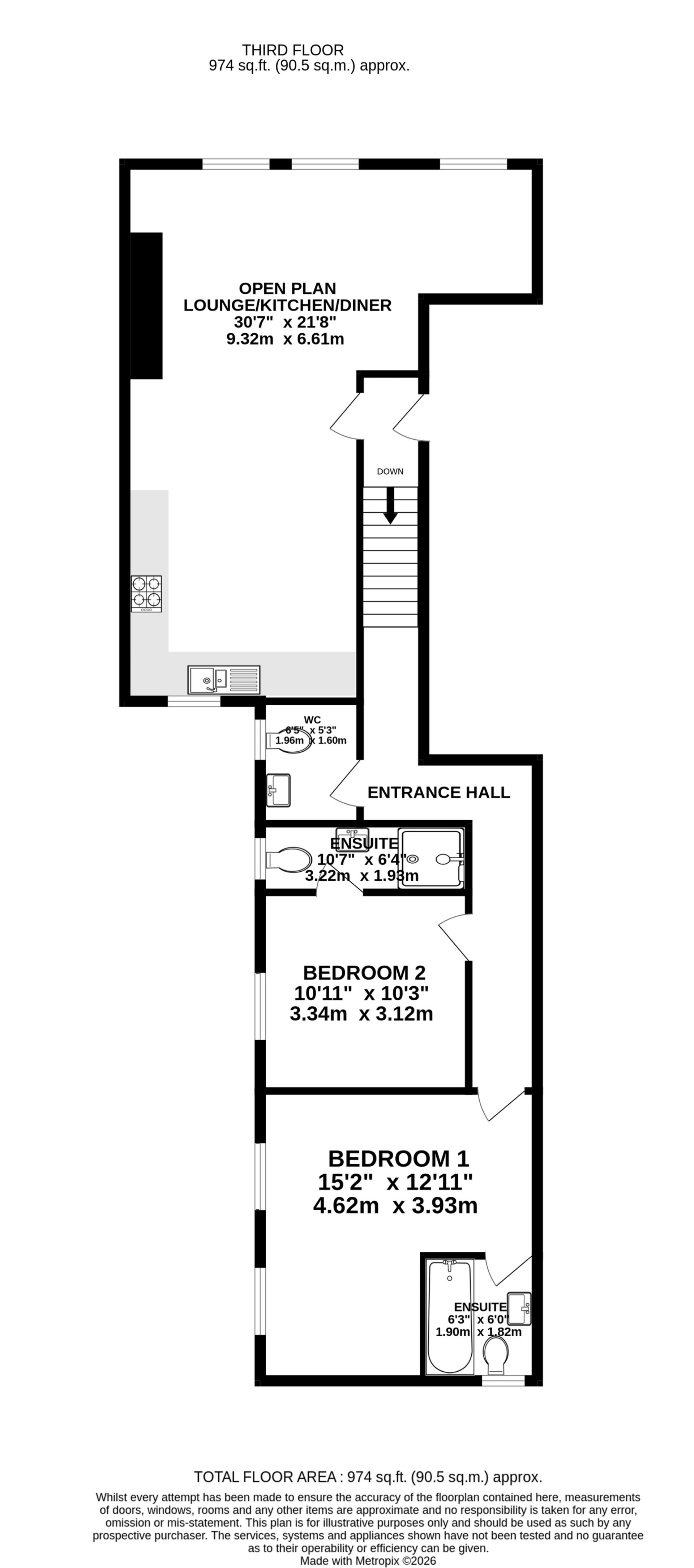 Apt. 5 Kenilworth Apartments,Central Promenade, Douglas floorplan