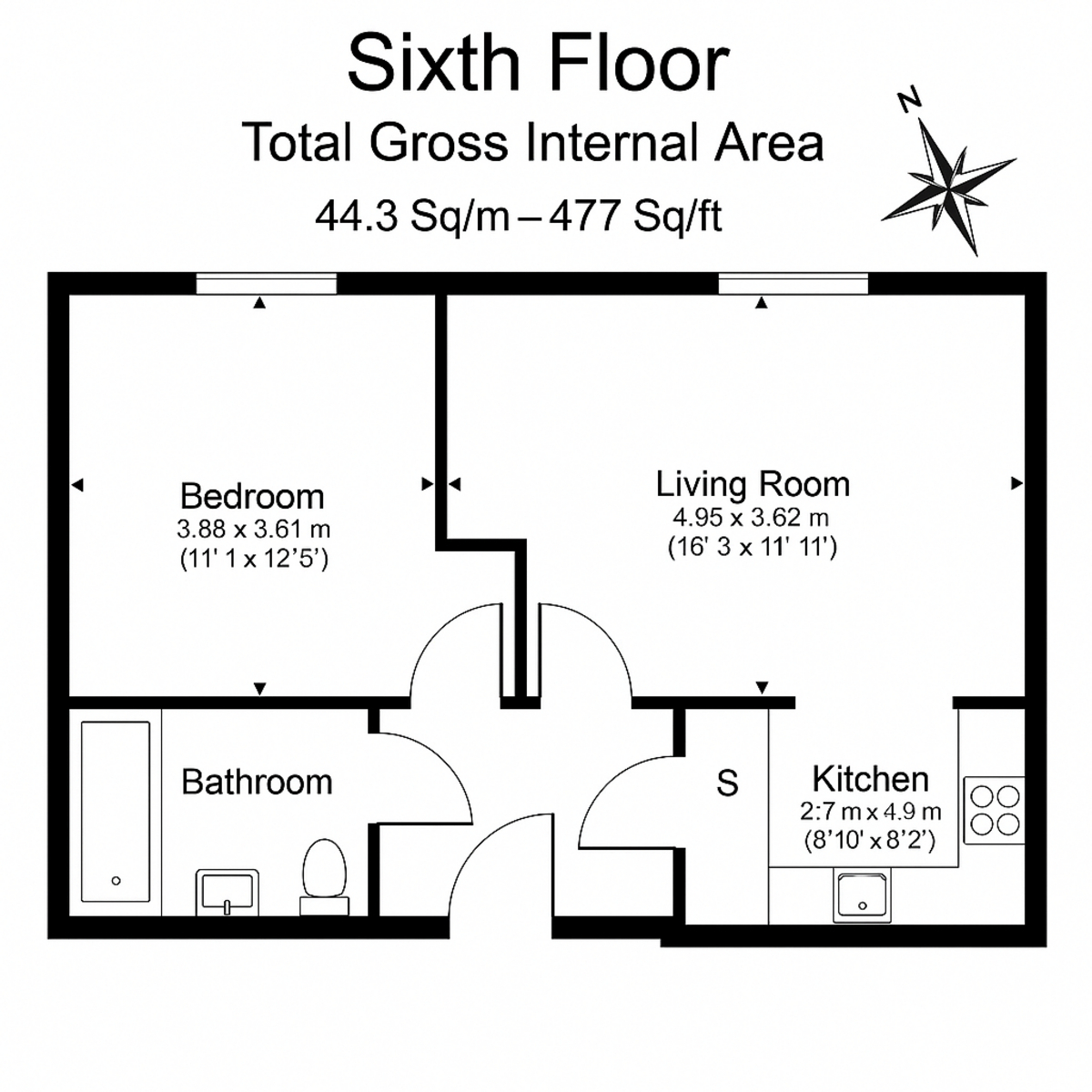 Flat 111 Conrad Ct, 2, Needleman Close, London floorplan