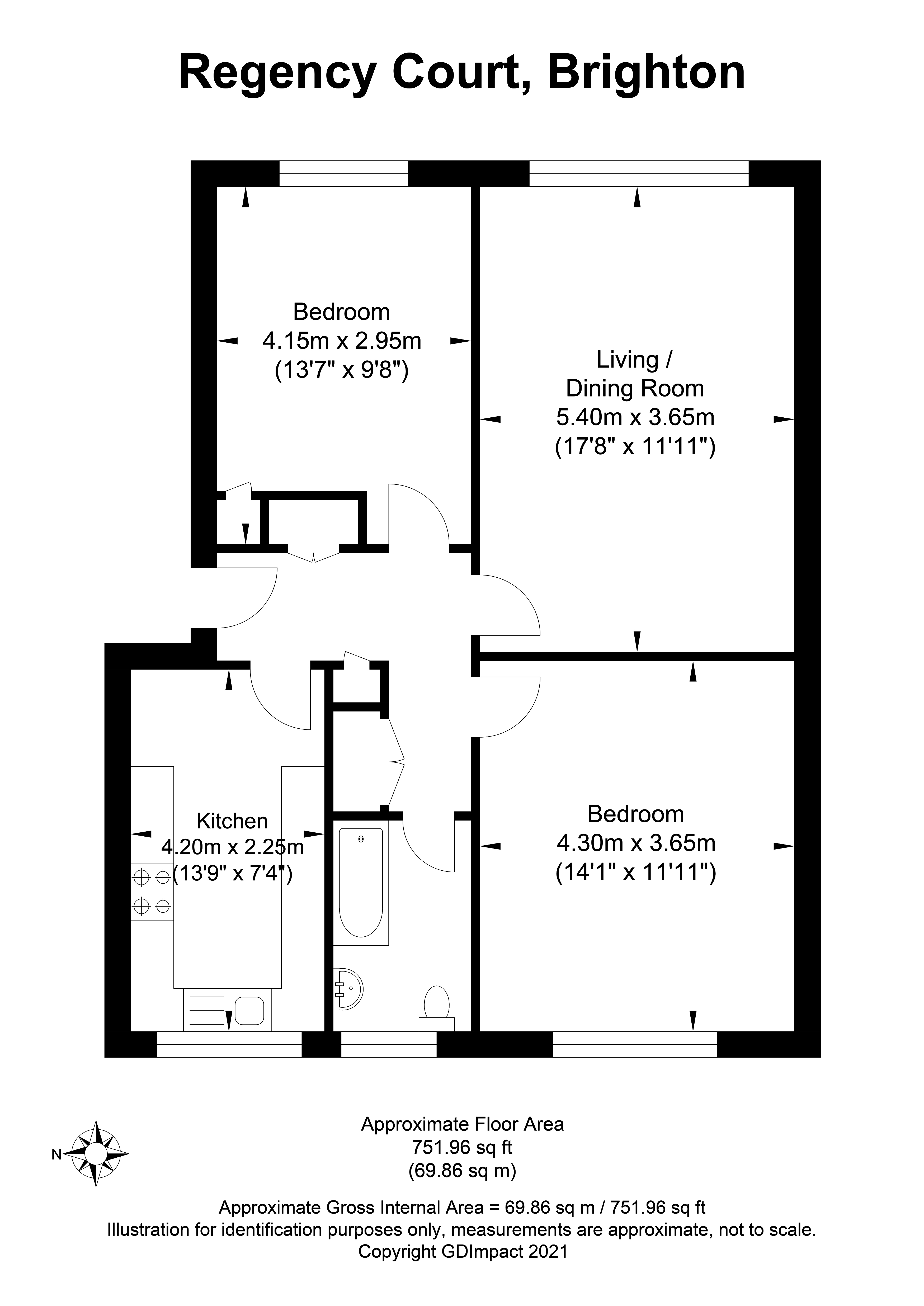 74 Regency Court,, Withdean Rise, Brighton floorplan