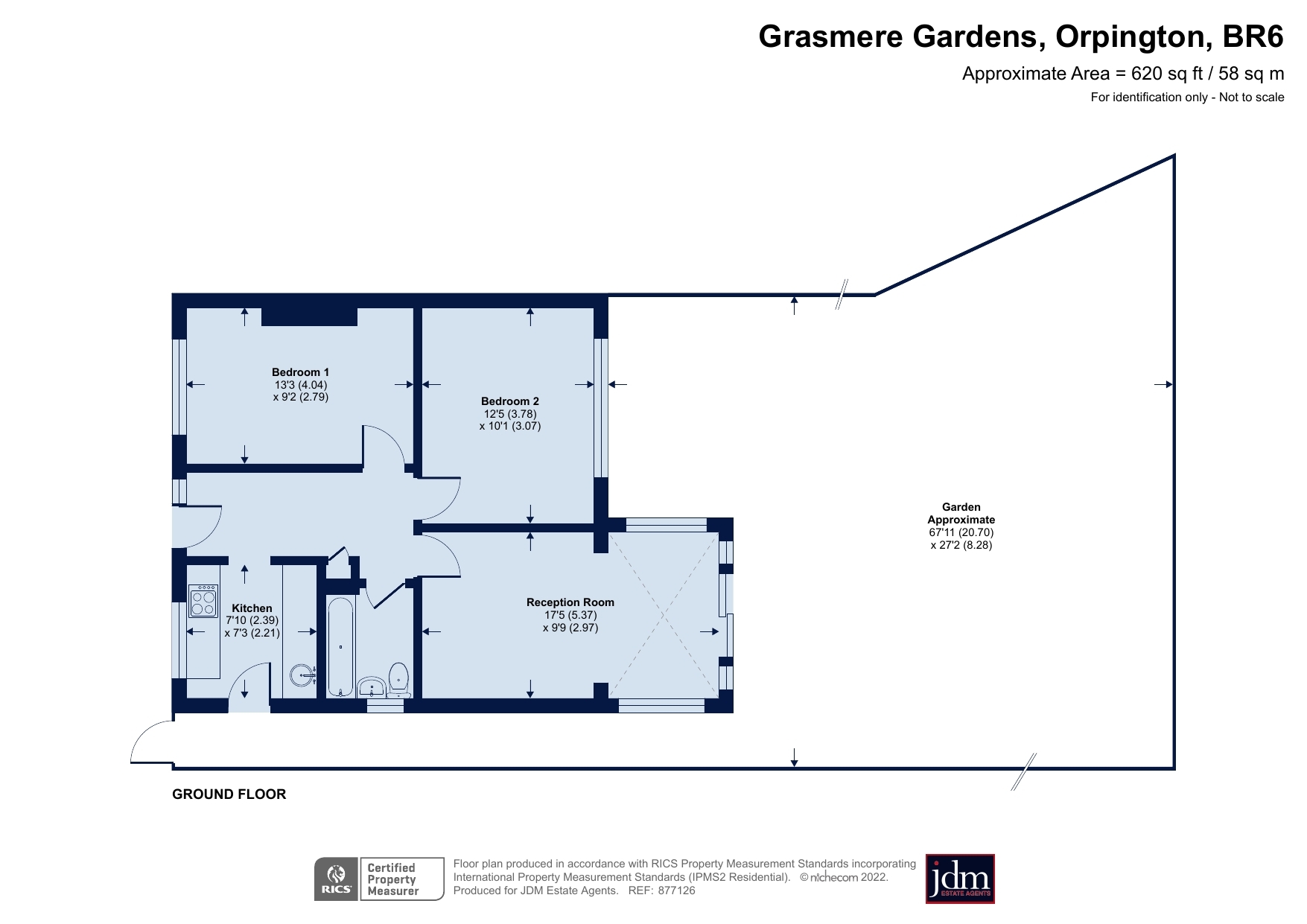 Grasmere Gardens, Orpington, Kent BR6, 2 bedroom bungalow for sale