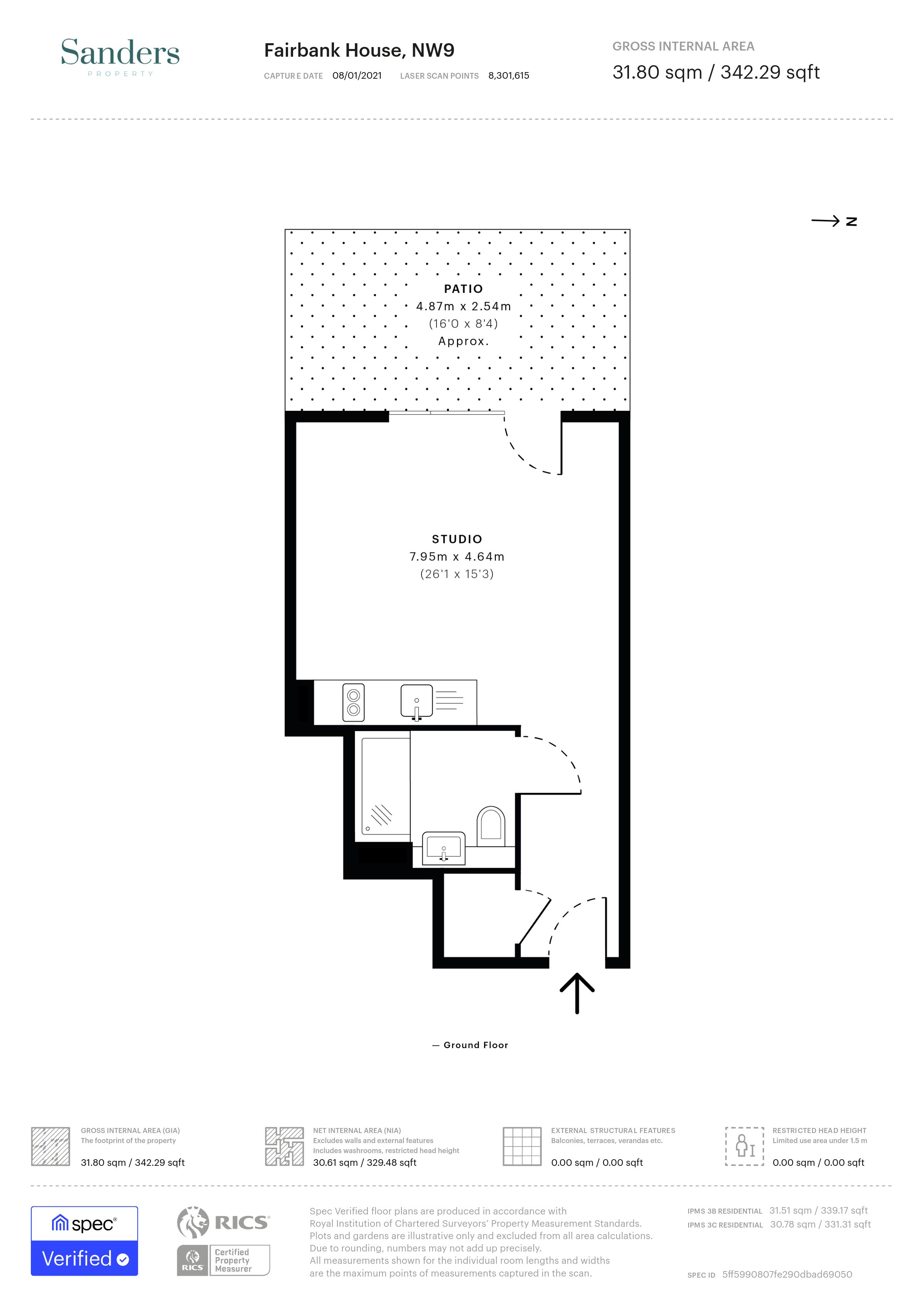 Flat 41, Fairbank House 13, Beaufort Square, Colindale floorplan