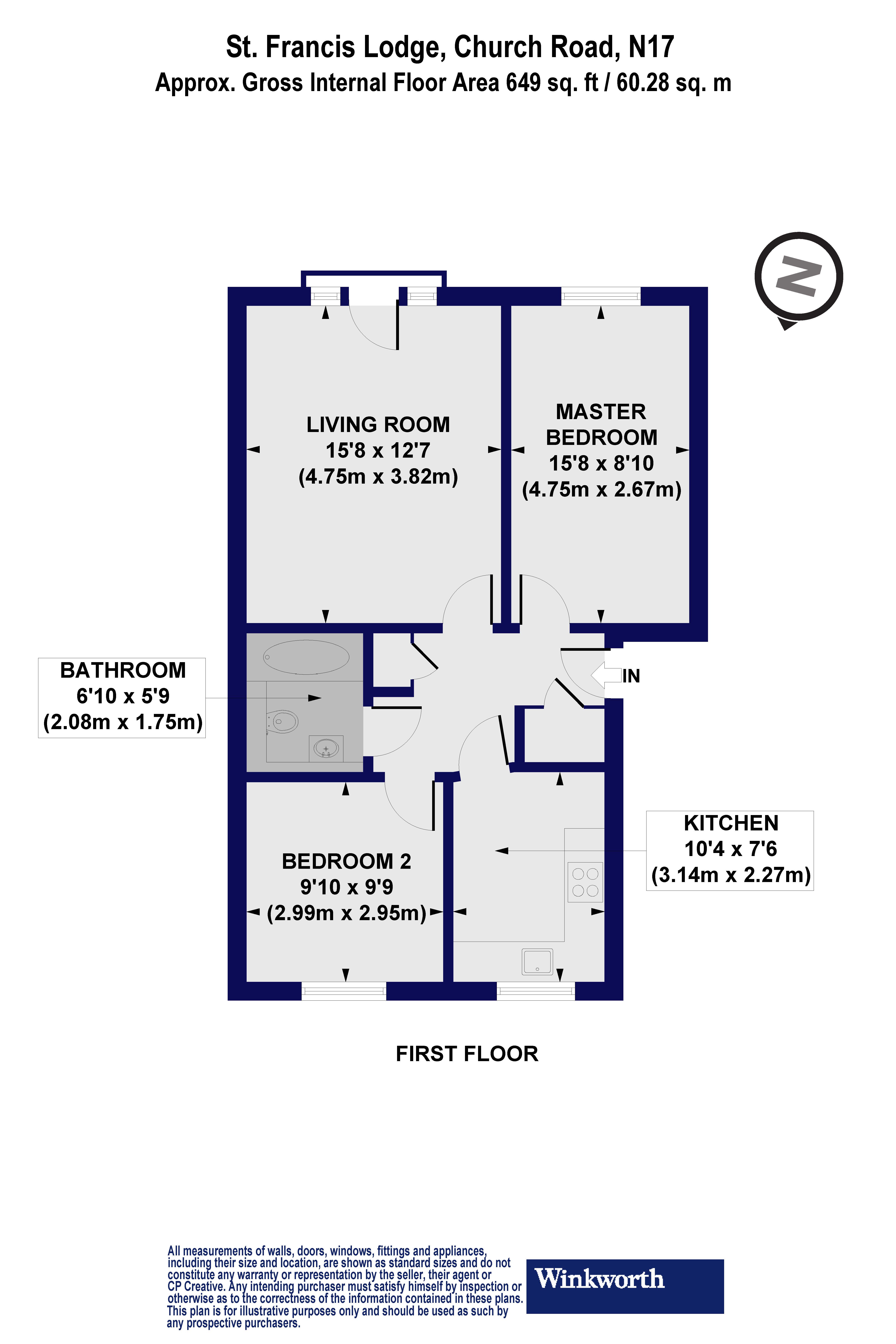Flat 7, St. Francis Lodge, 9, Church Road, London floorplan