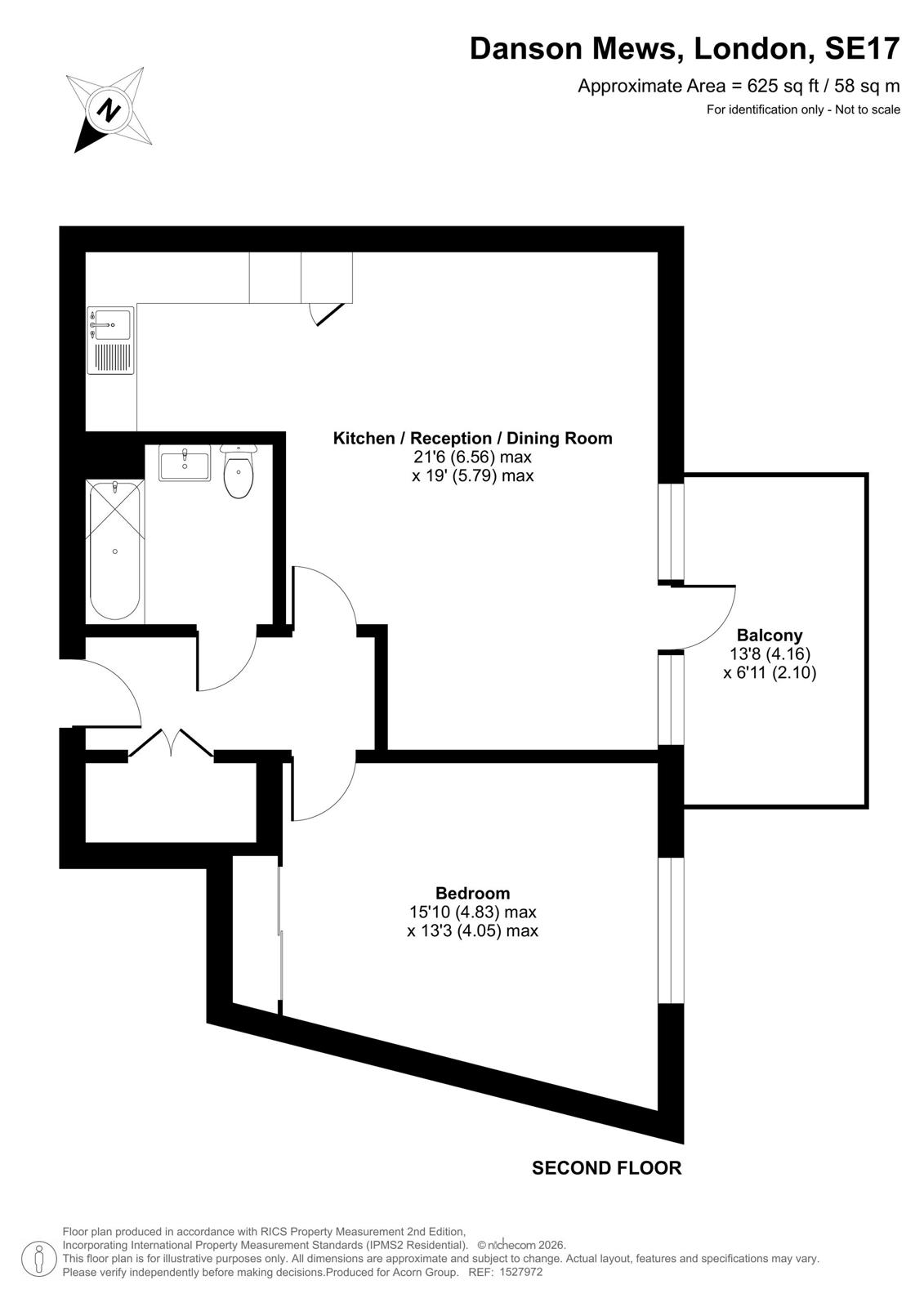 Flat 16, 7, Danson Mews, London floorplan