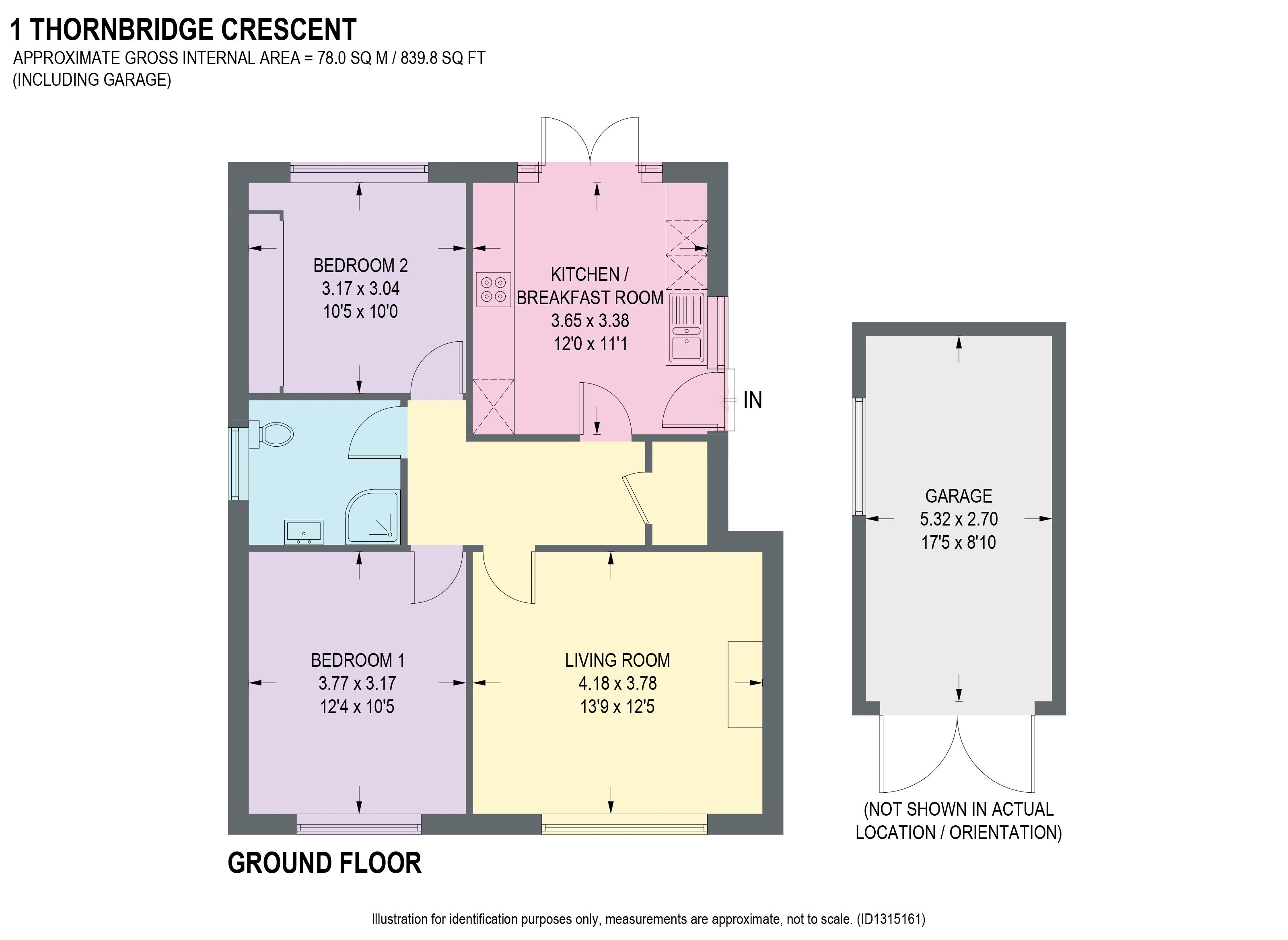 1, Thornbridge Crescent, Chesterfield floorplan