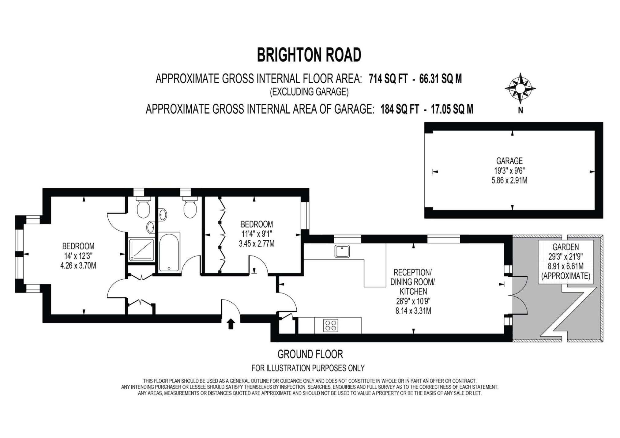 Flat 1, 218, Brighton Road, South Croydon floorplan