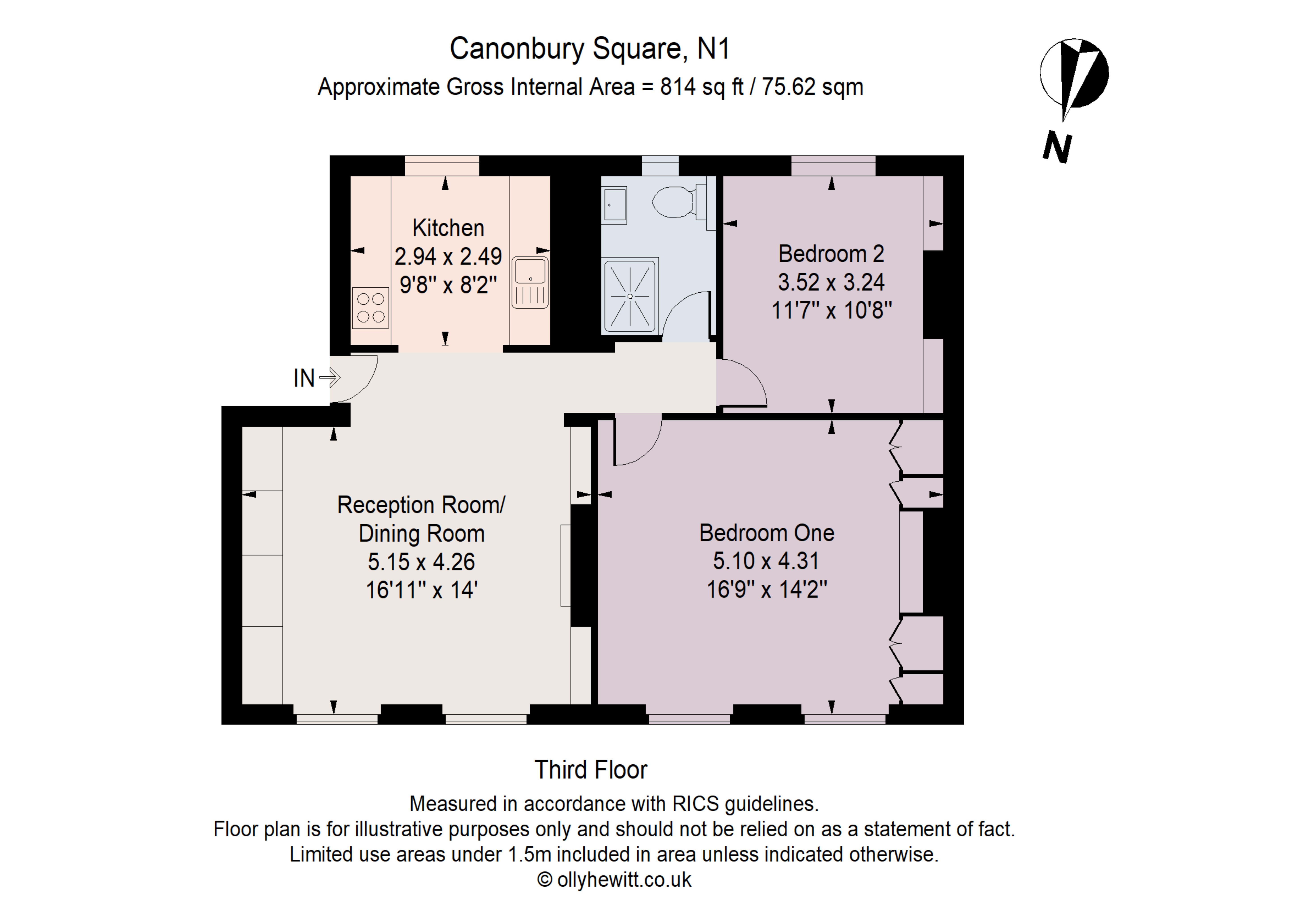 Flat B, 20, Canonbury Square, Islington floorplan