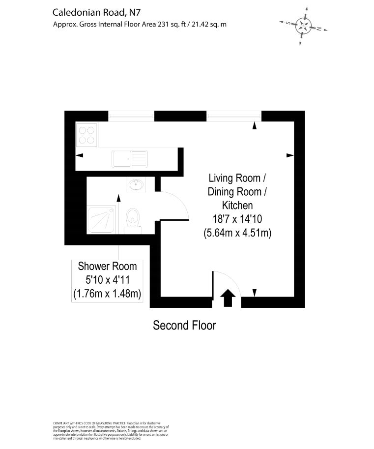 Flat E, 482, Caledonian Road, London floorplan