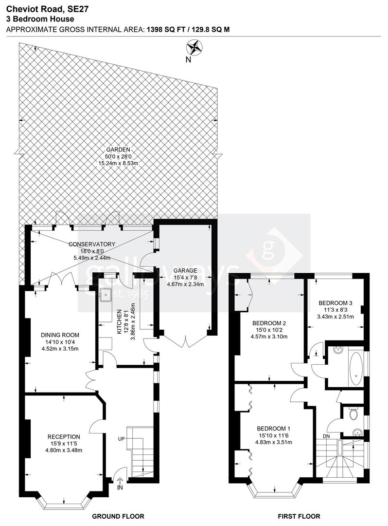 55, Cheviot Road, London floorplan