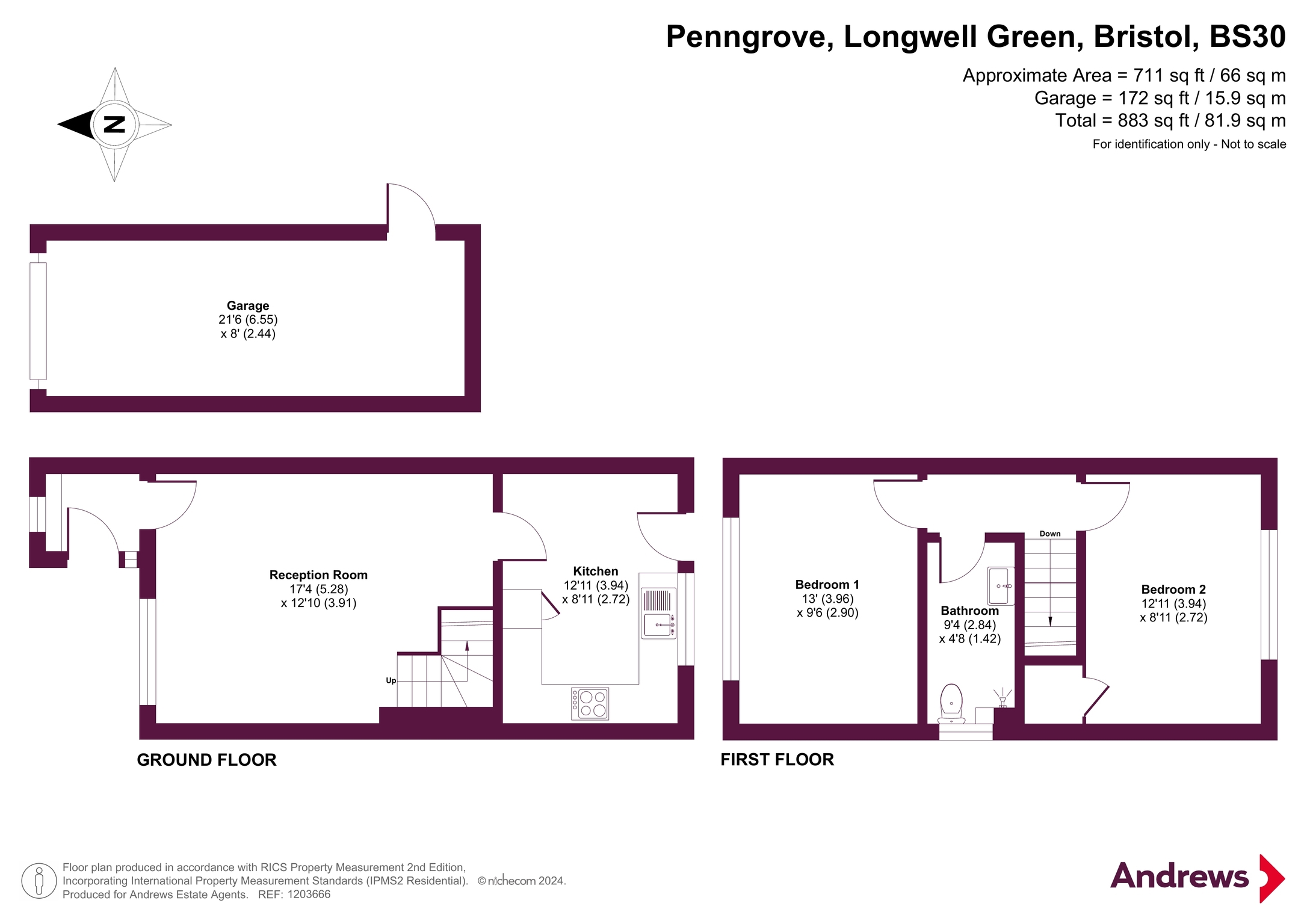 Penngrove, Longwell Green, Bristol BS30, 2 bedroom semidetached house