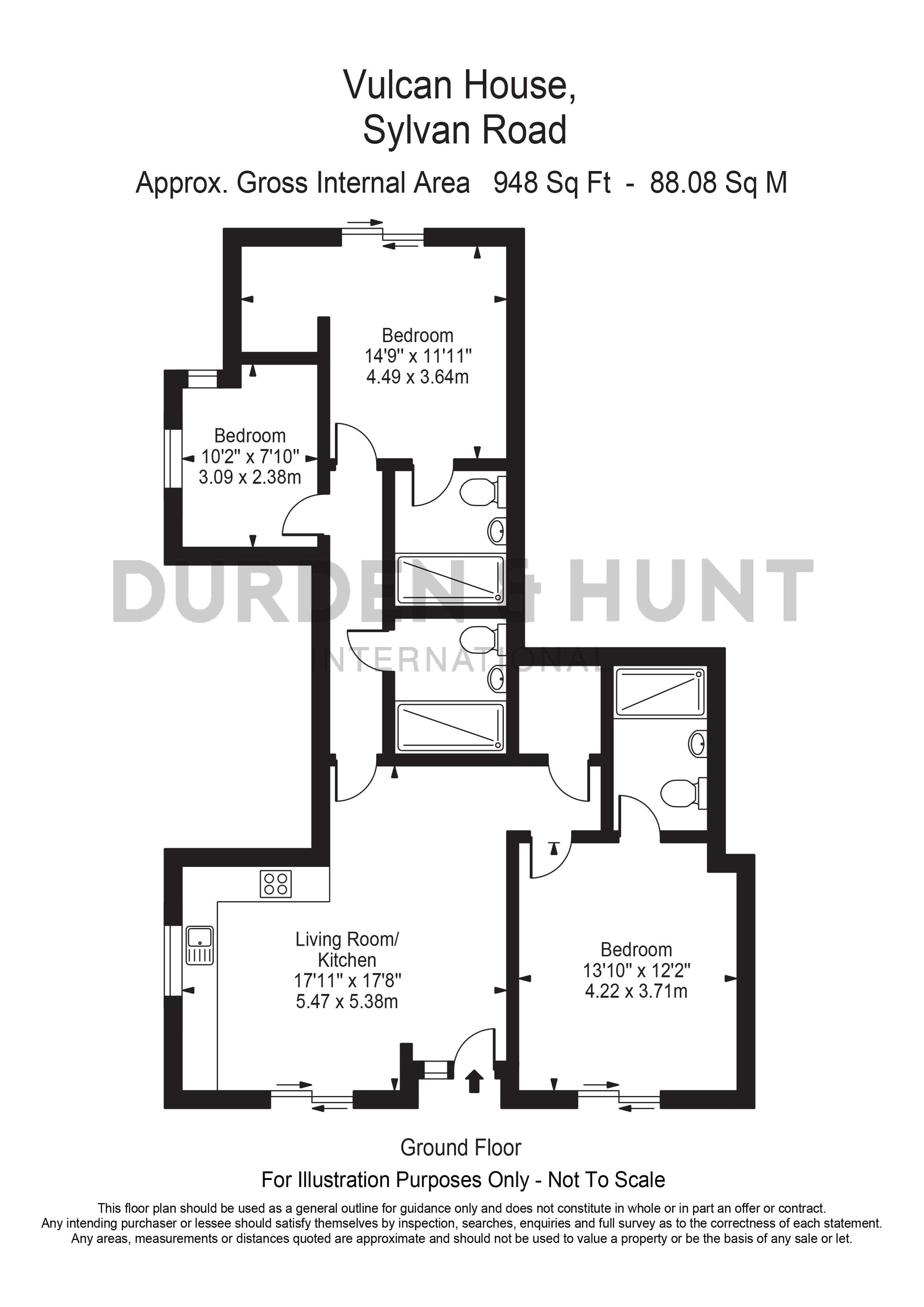 Flat 1, Vulcan House, Sylvan Road, London, London floorplan