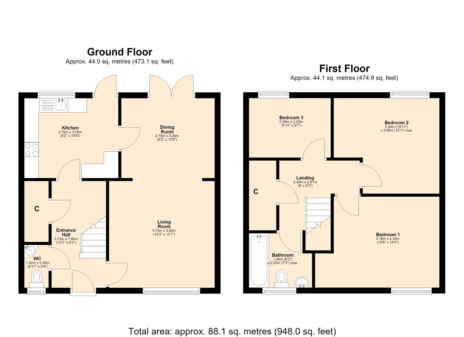 6, Lowcroft, Skelmersdale floorplan