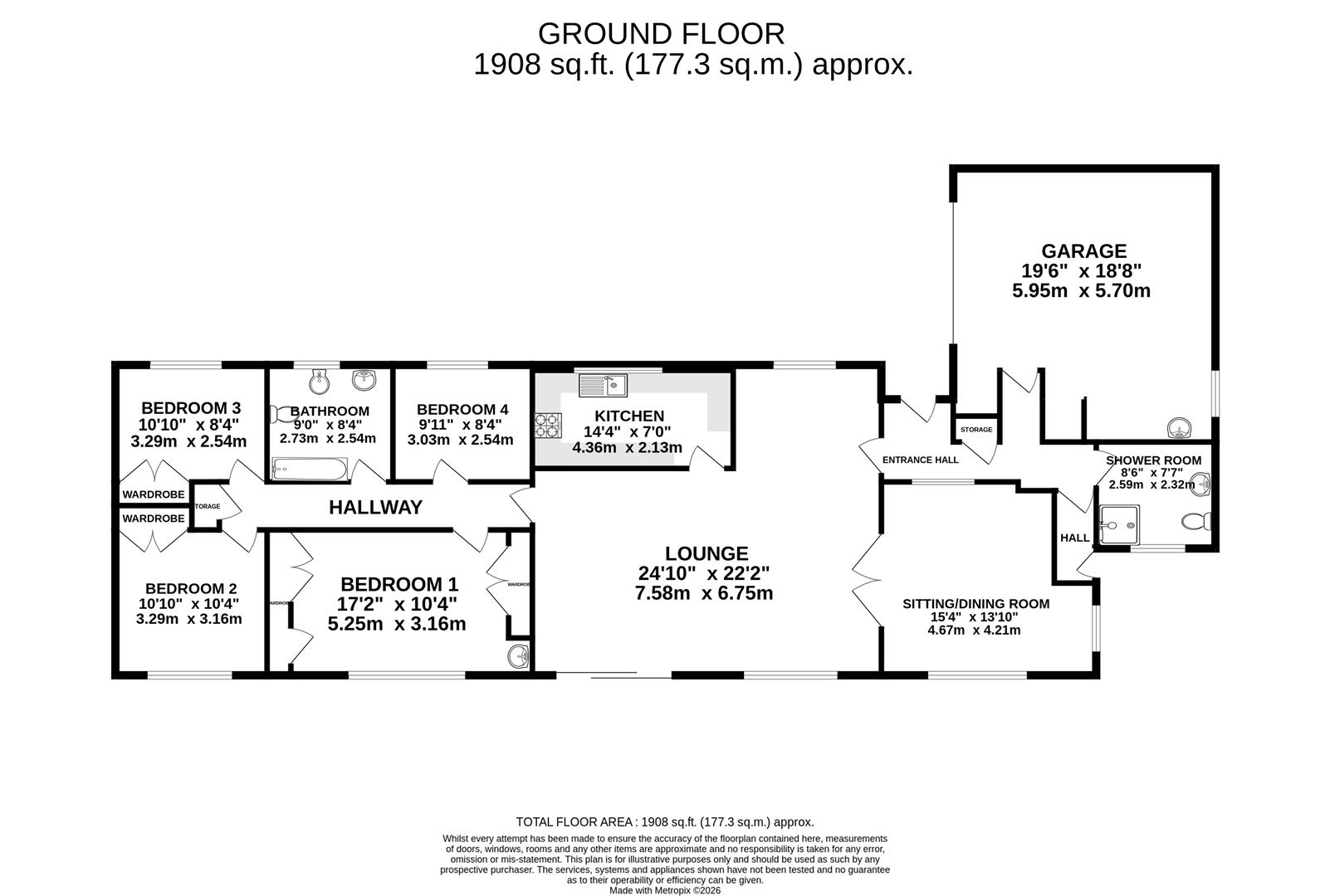 185, Hady Hill, Chesterfield floorplan