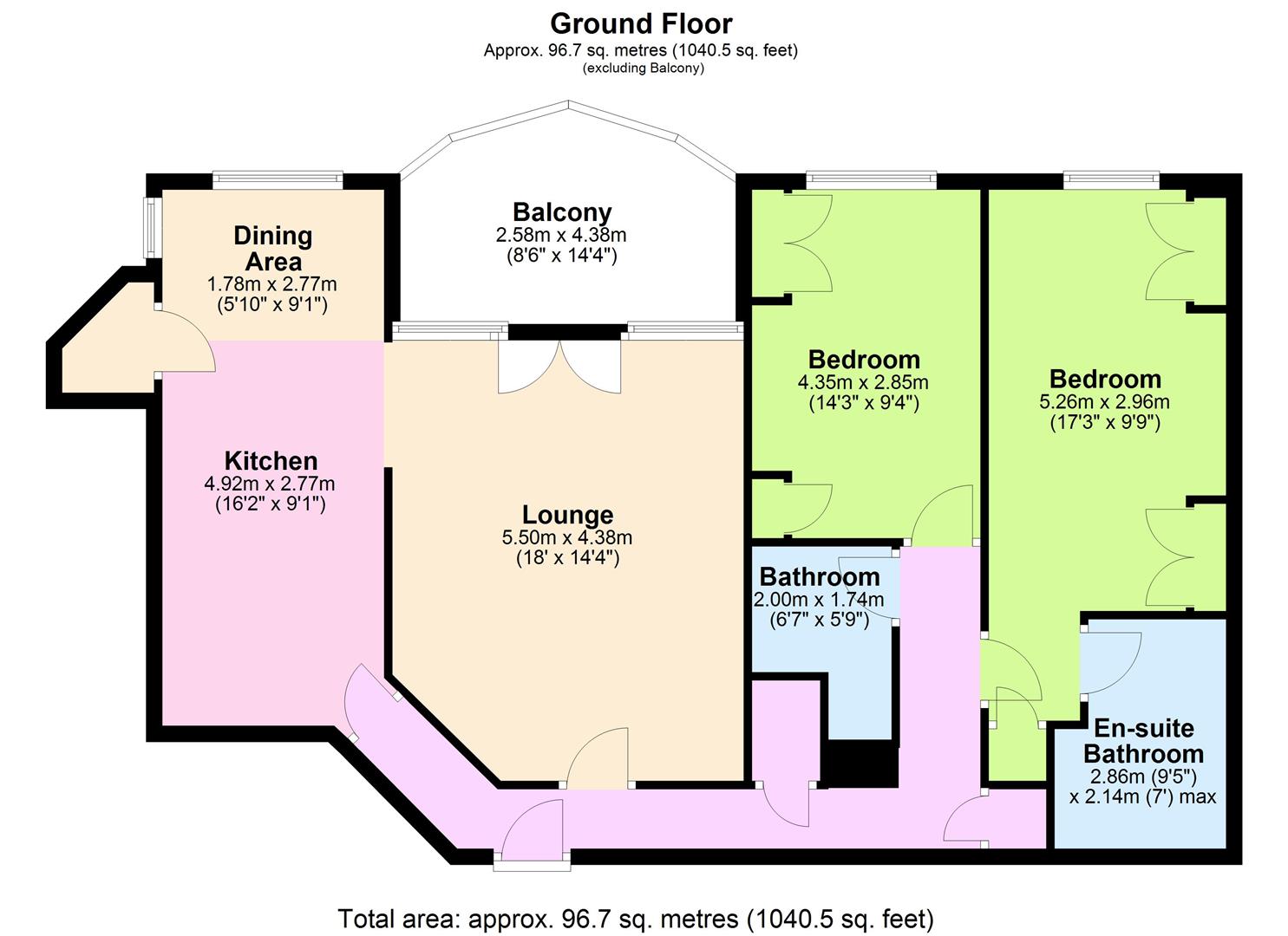 Apartment 34, Warnes, Steyne Gardens, Worthing floorplan