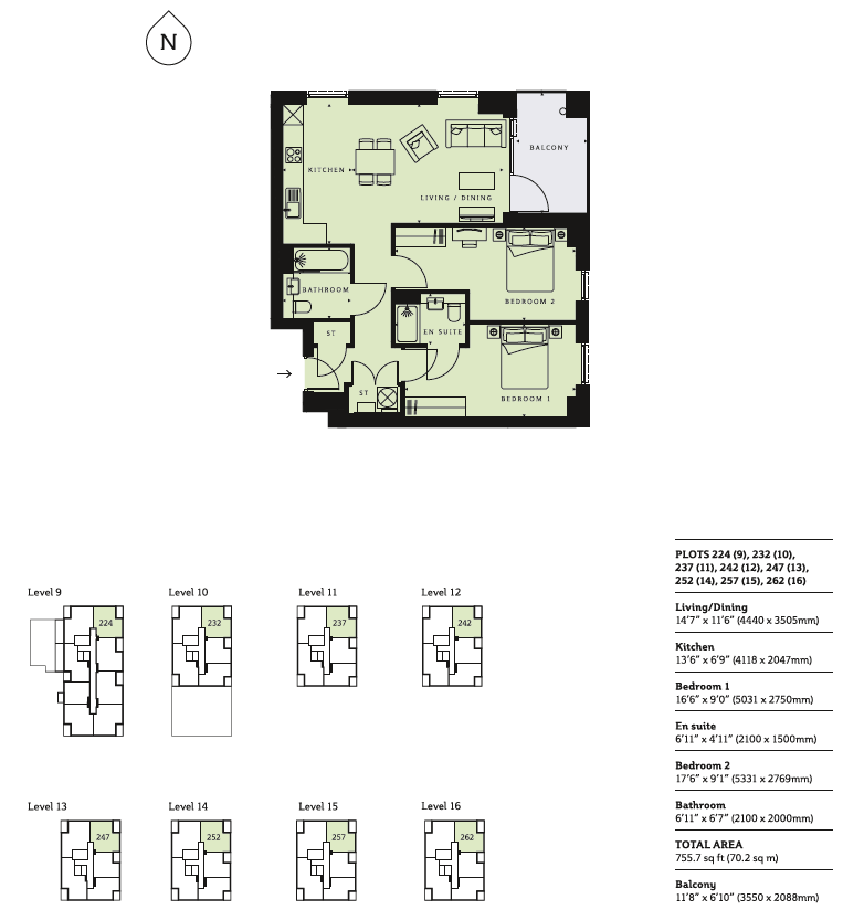 Flat 71, Tabbard Apartments, East Acton Lane, London floorplan