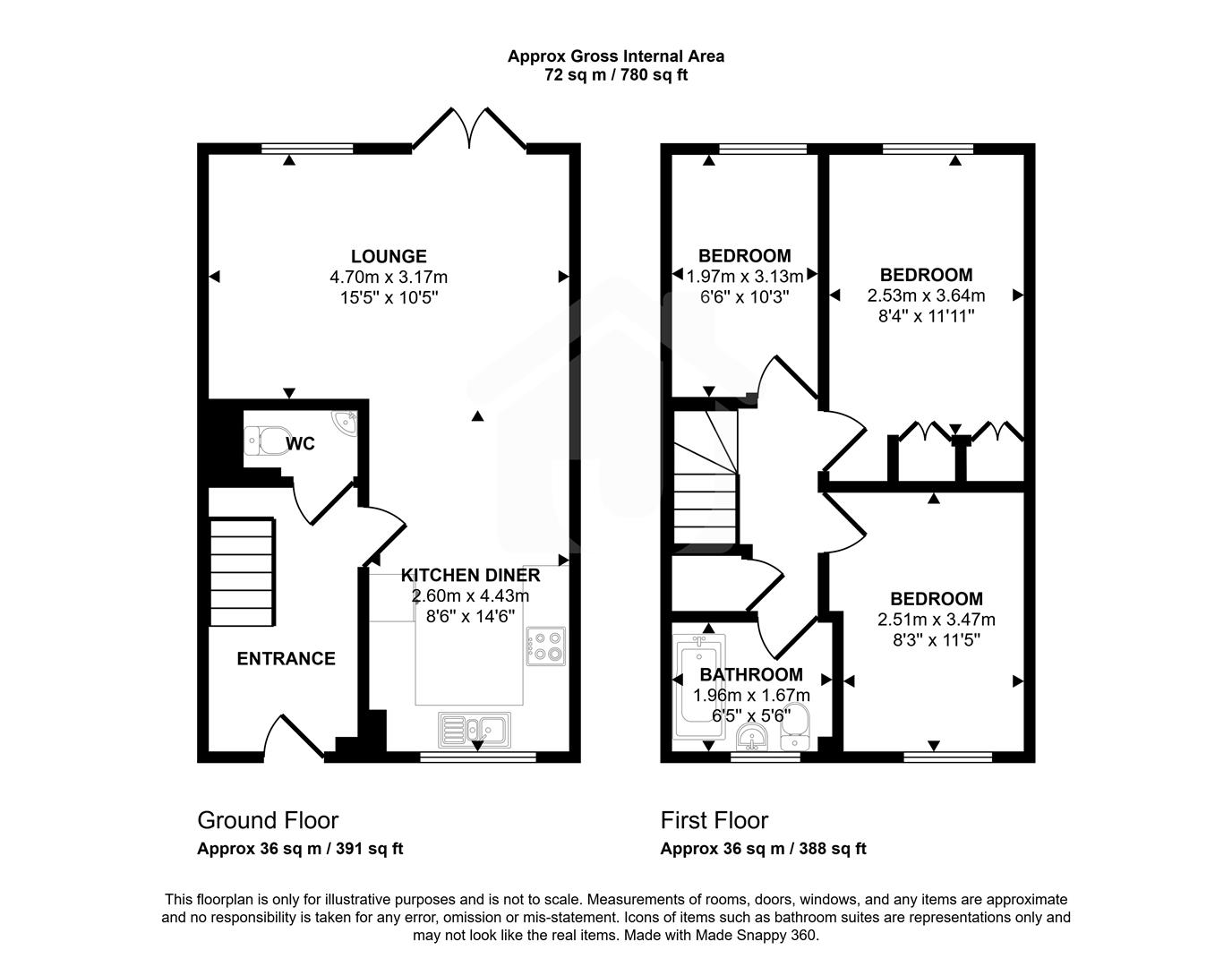 54, London Road, Markfield floorplan